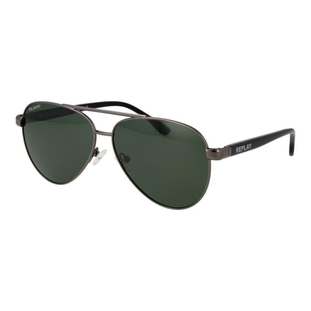 Replay Gray Metal Sunglasses