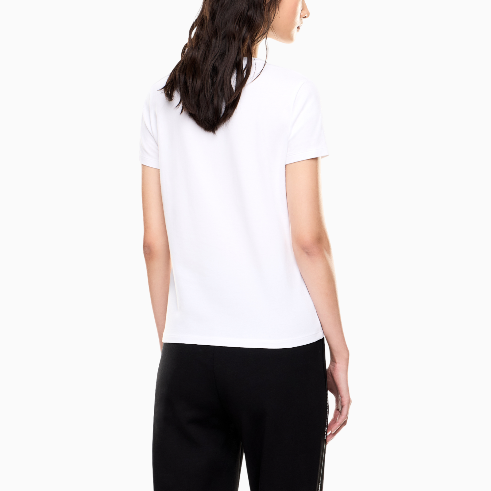 Дамска бяла тениска EA7 Emporio Armani Women T-shirt 7W001097 AF10373 U0002 Back View