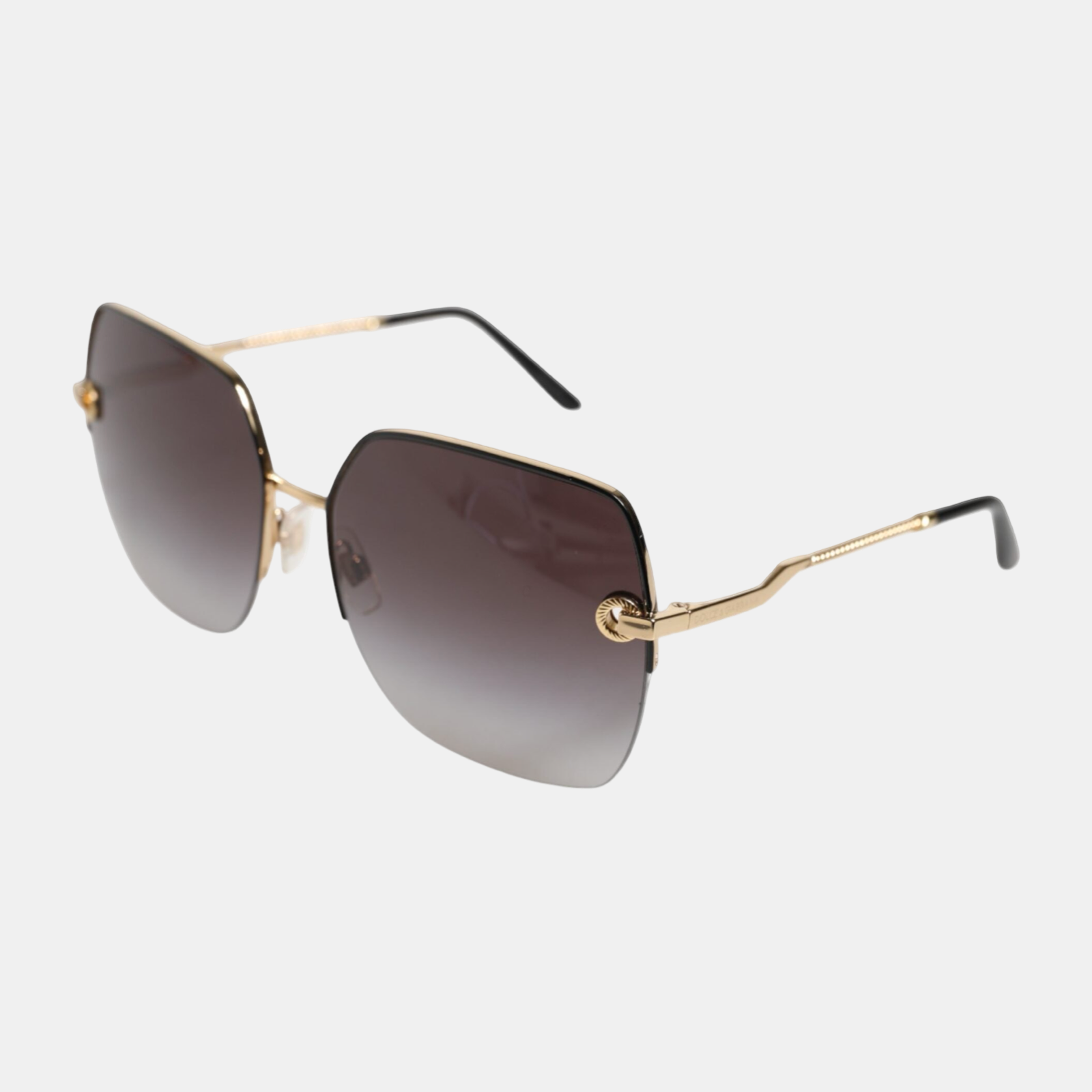 Dolce & Gabbana DG2267 Black Gold Metal Full Rim Square Sunglasses