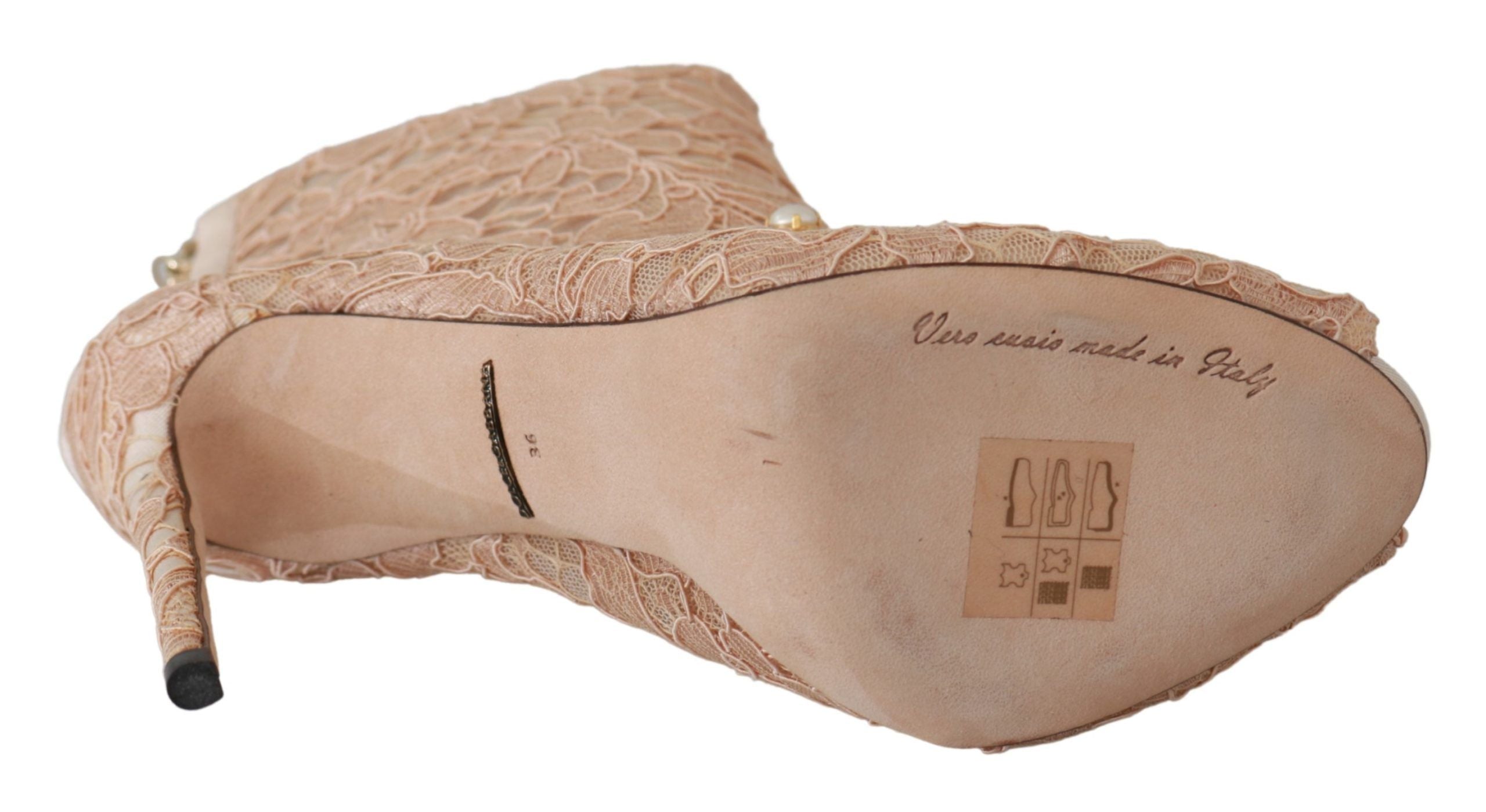 Dolce &amp; Gabbana Елегантни дантелени обувки с кристални акценти