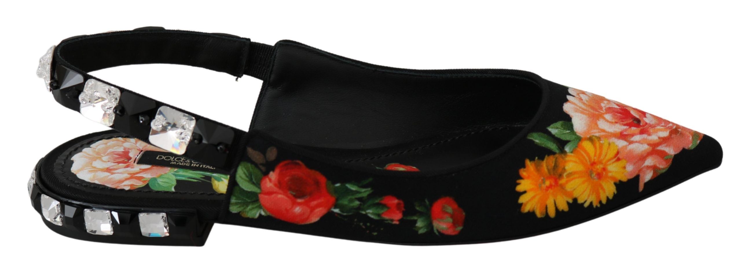 Dolce &amp; Gabbana Елегантни обувки, украсени с кристали и цветя