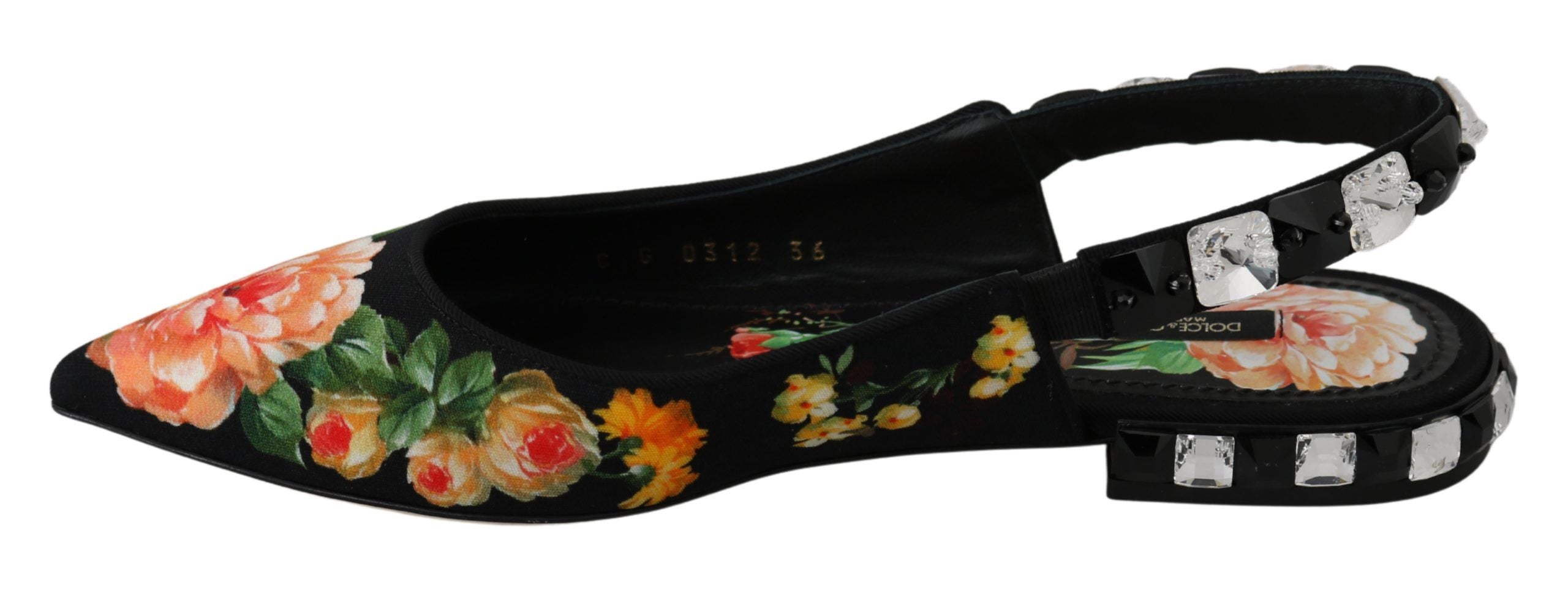 Dolce &amp; Gabbana Елегантни обувки, украсени с кристали и цветя