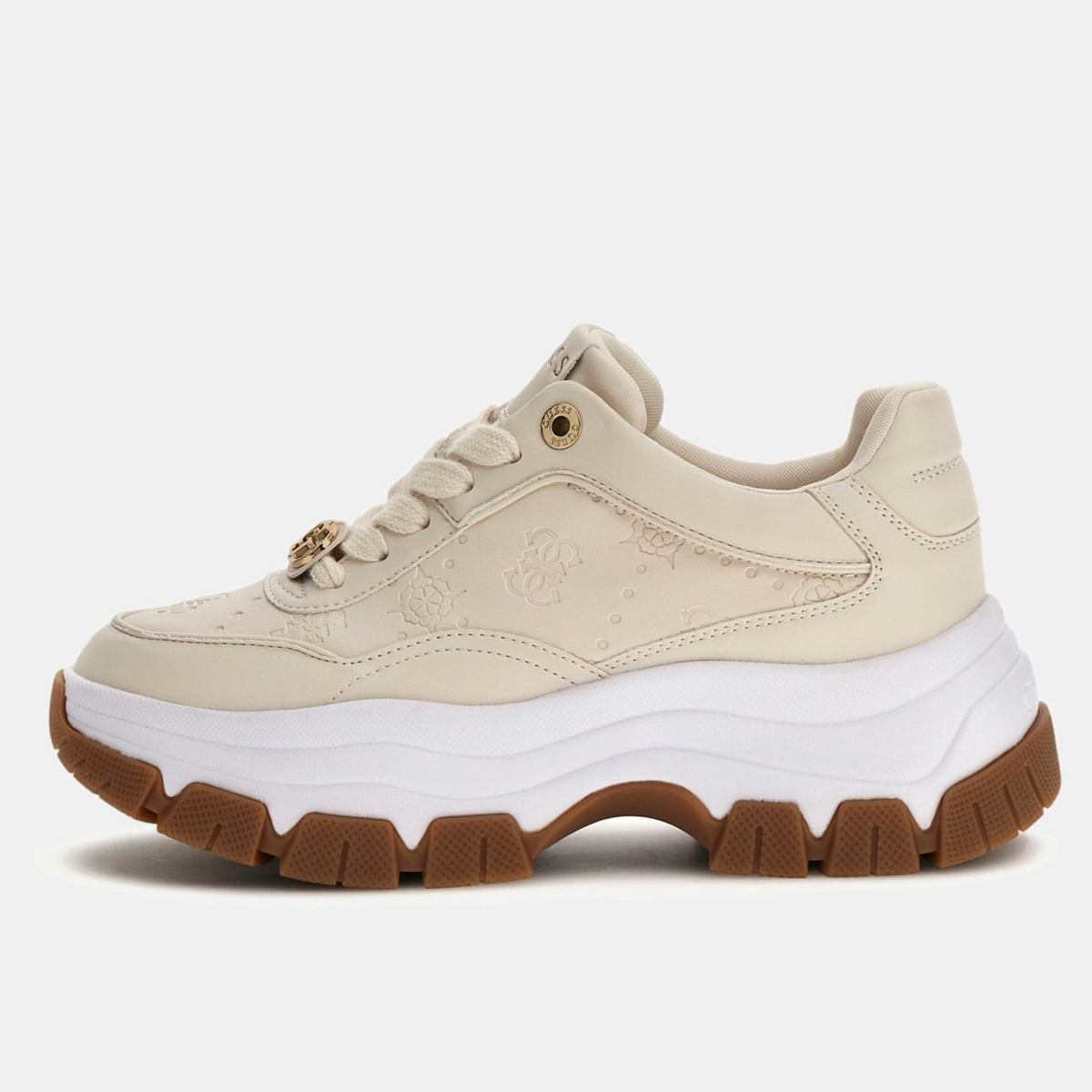 Дамски кецове Guess Berrett 4G Women Sneakers FLFBRT PEL12 CREAM Lateral View