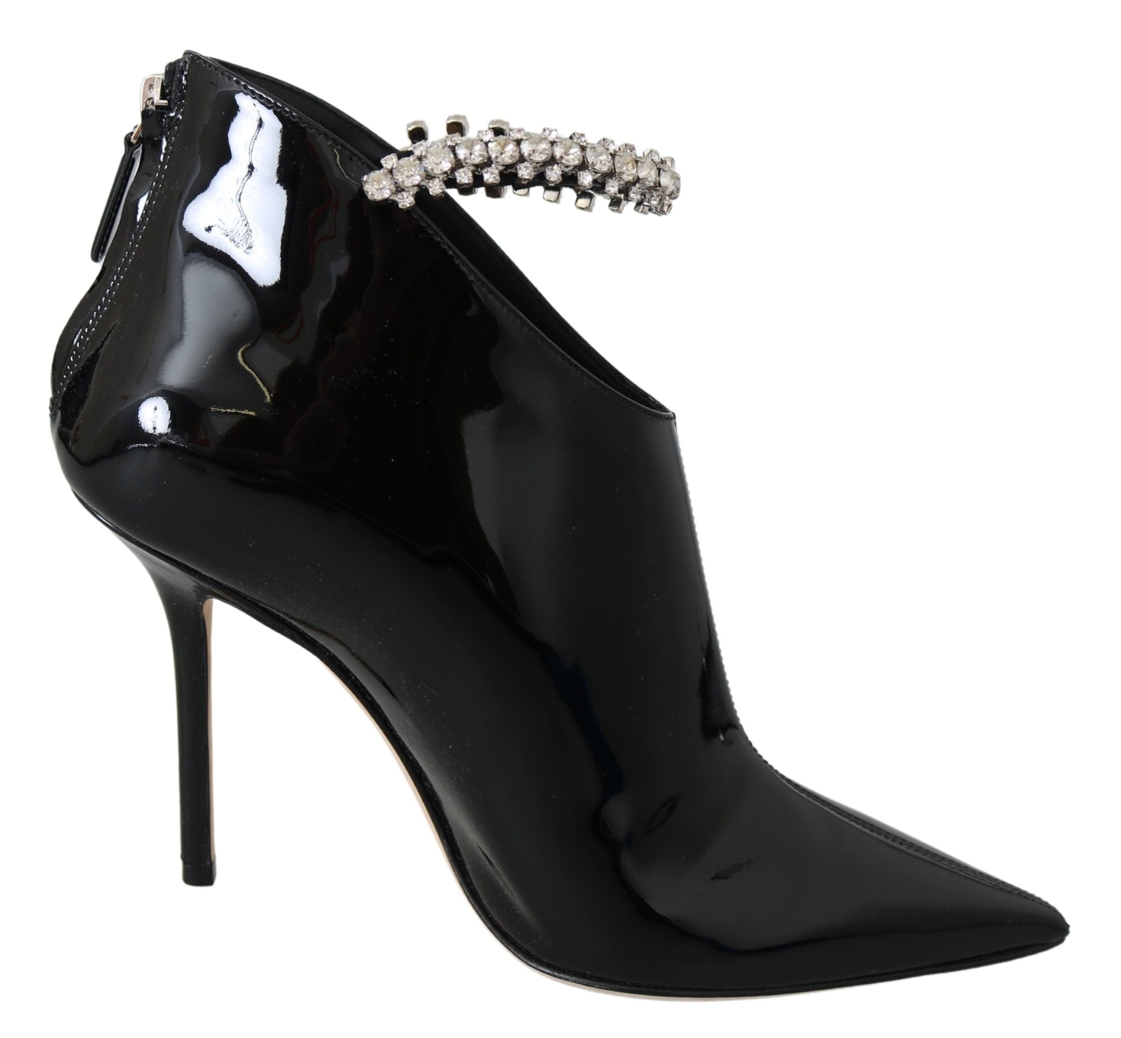 Jimmy Choo Елегантни черни лакирани ботуши на ток