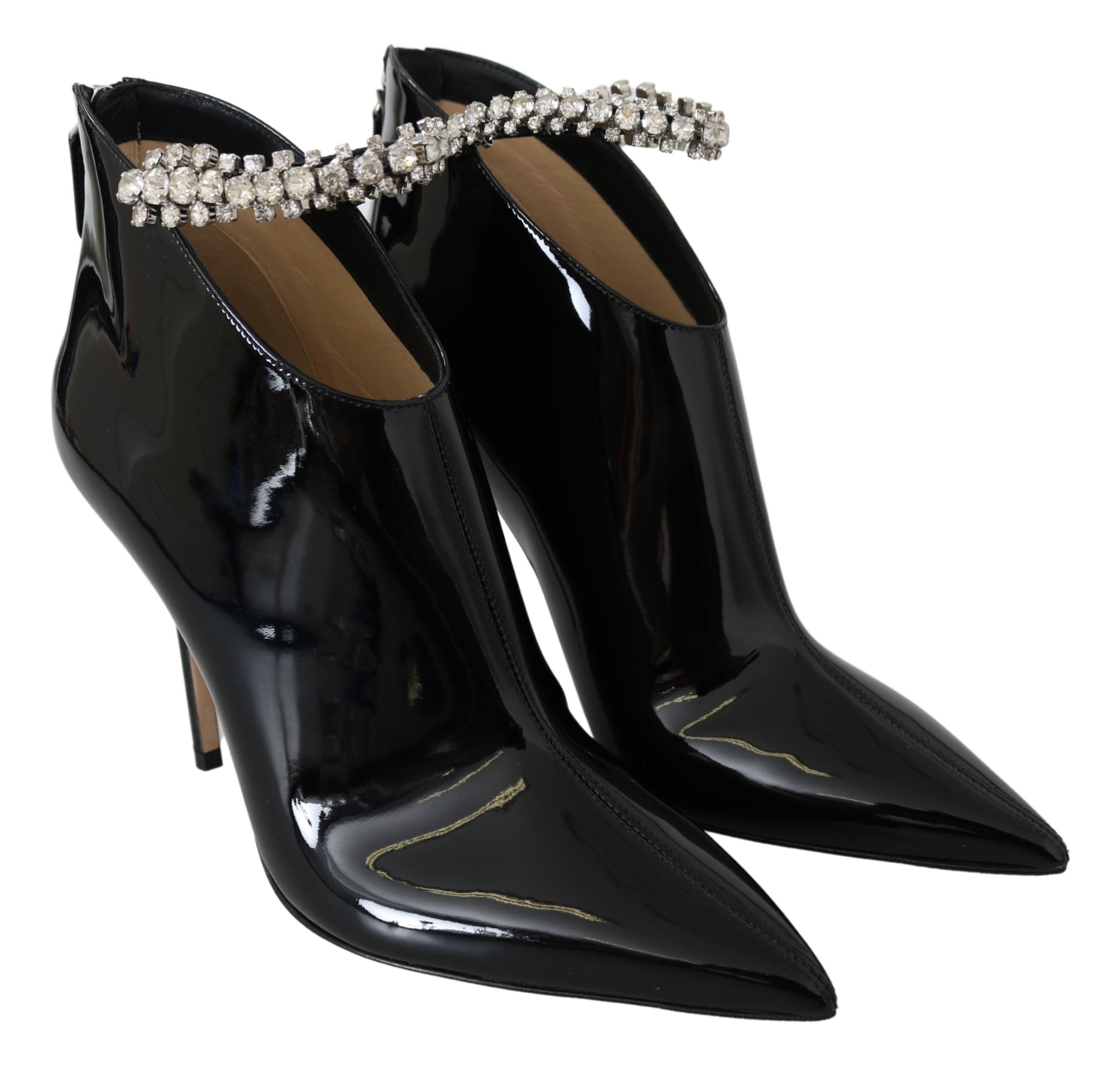 Jimmy Choo Елегантни черни лакирани ботуши на ток