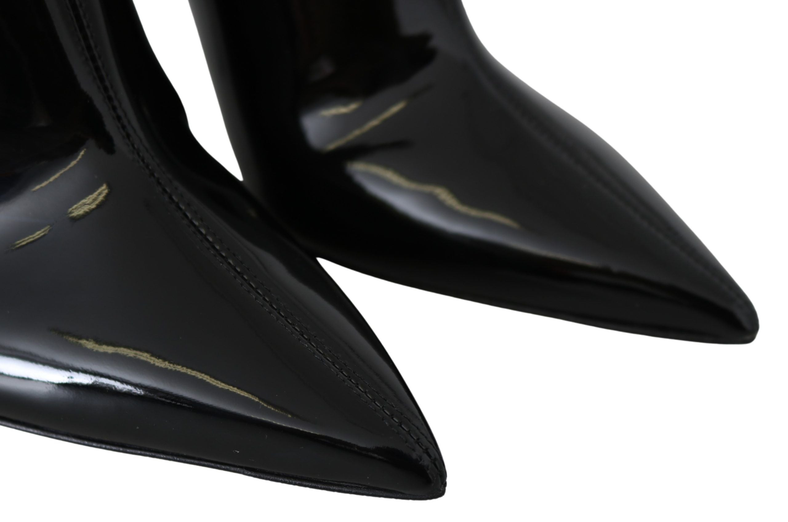 Jimmy Choo Елегантни черни лакирани ботуши на ток