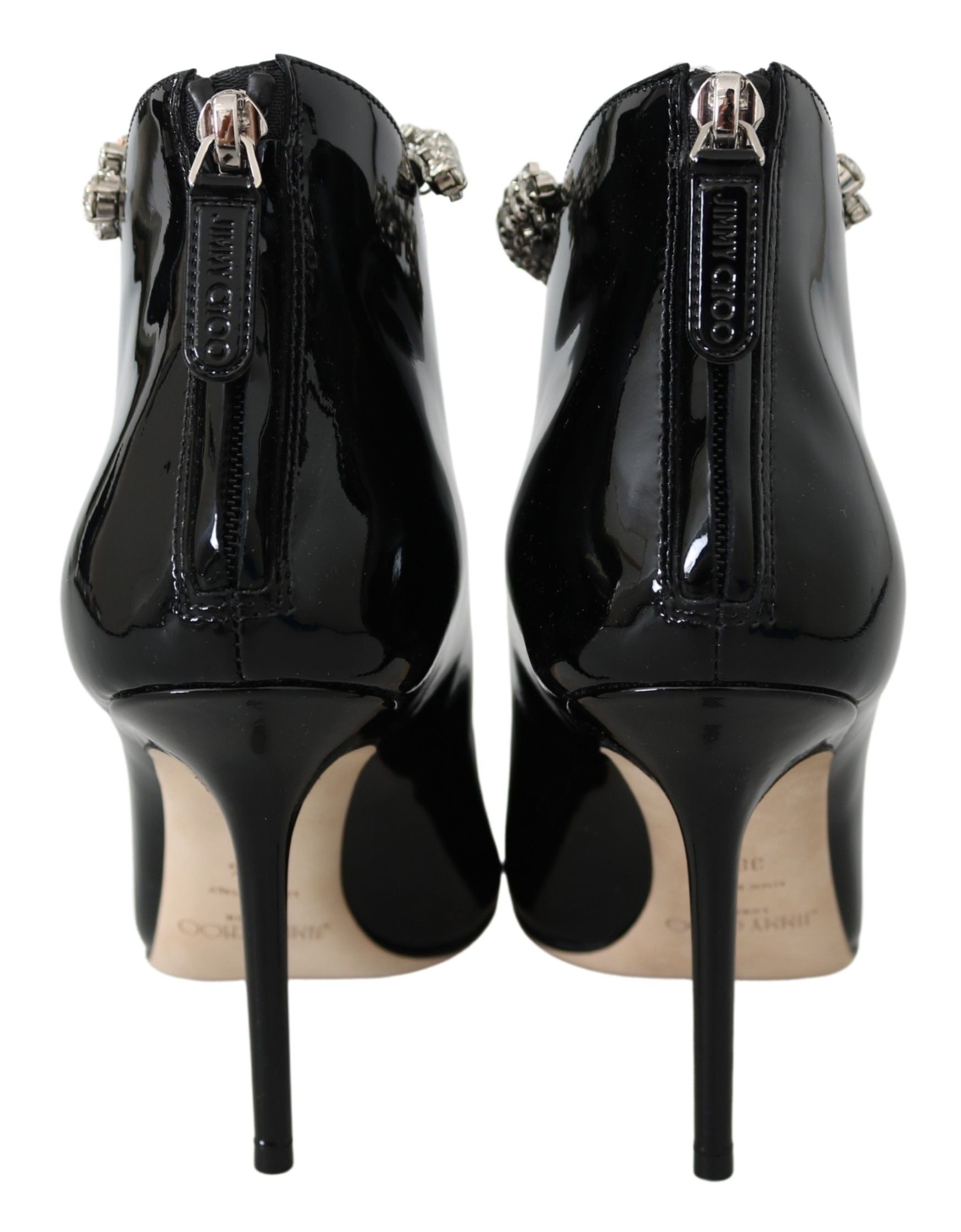 Jimmy Choo Елегантни черни лакирани ботуши на ток