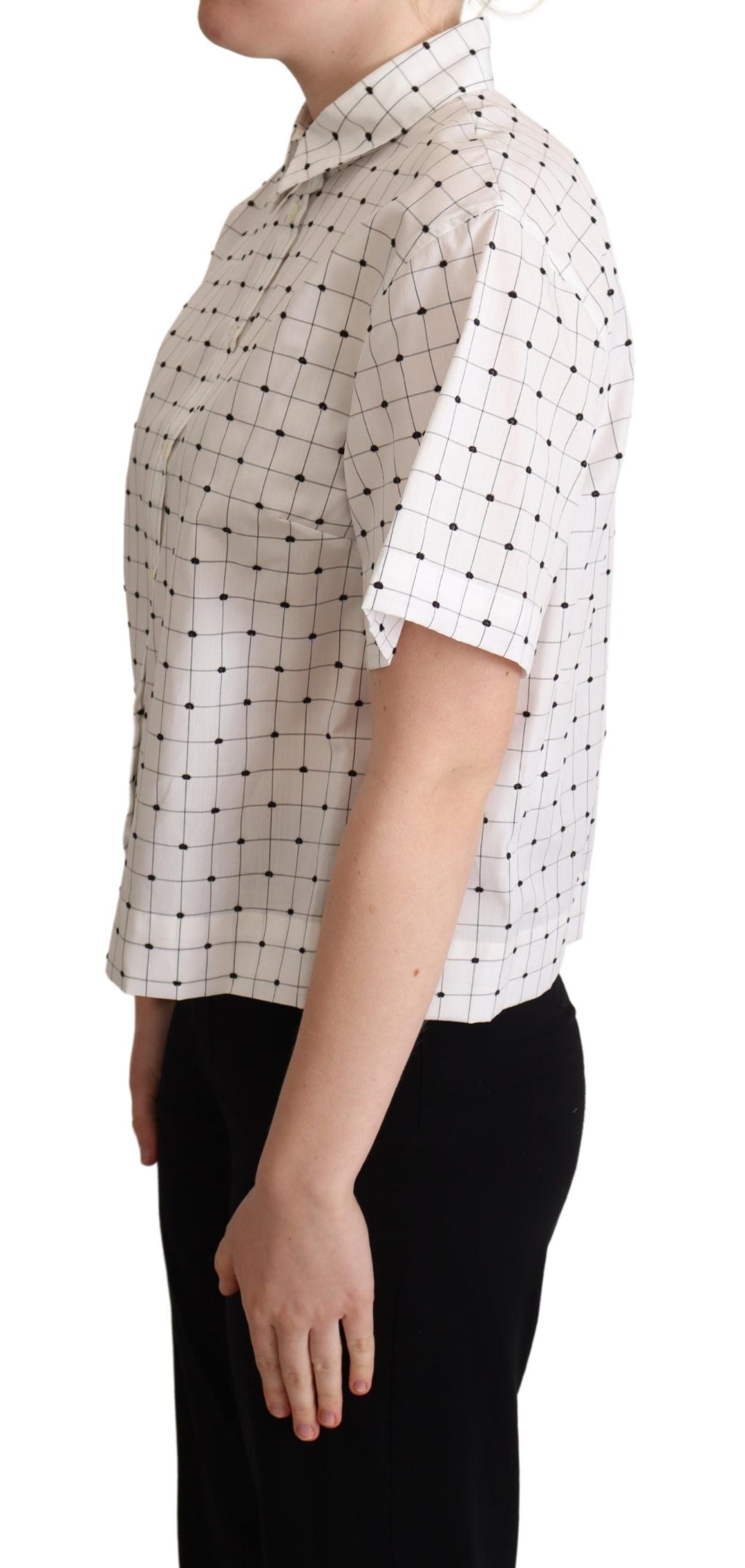 Dolce &amp; Gabbana Chic Monochrome Polo Top на точки