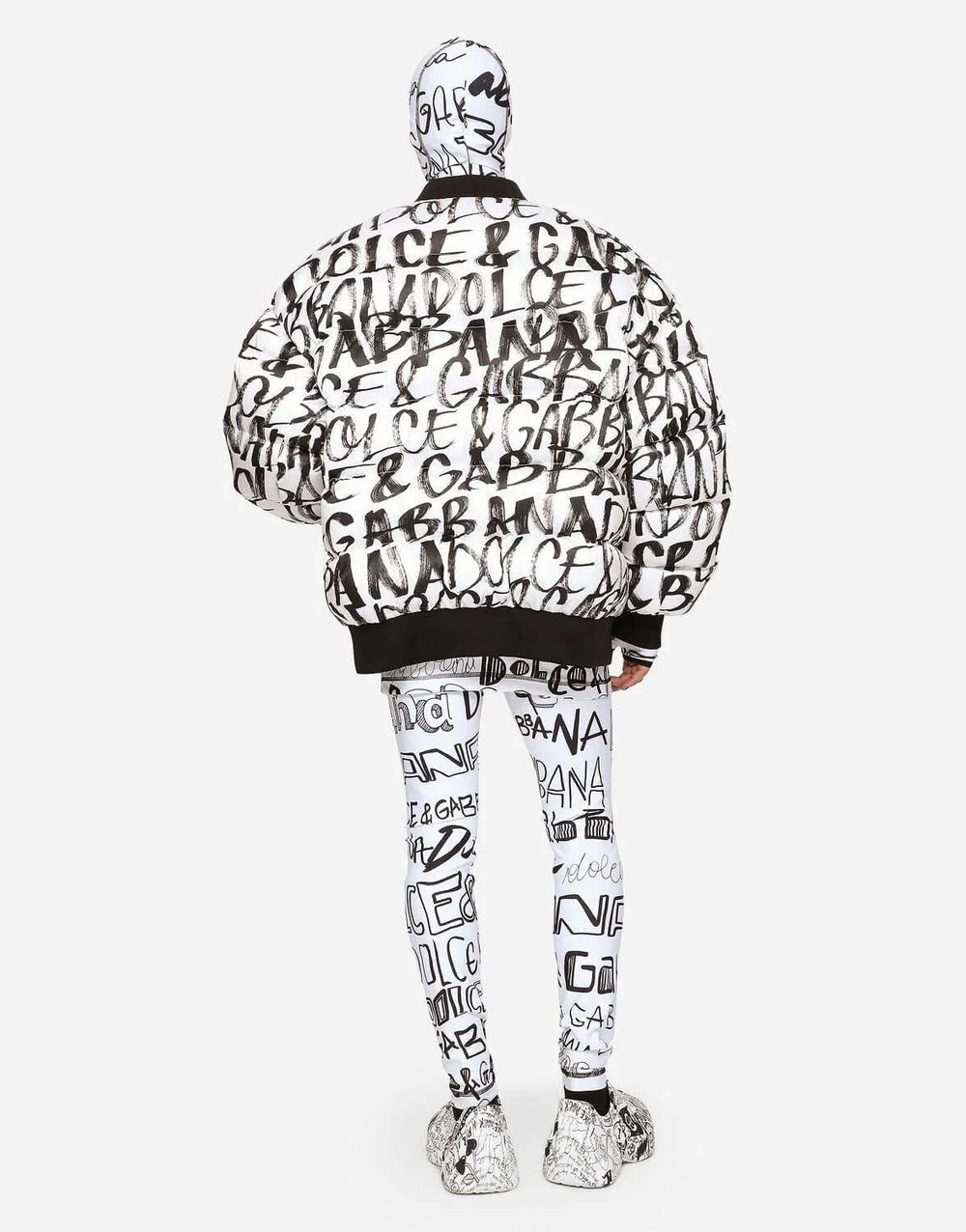 puffer jacket DOLCE & GABBANA Graffiti G9YN8T ISMBN HARZN Back view