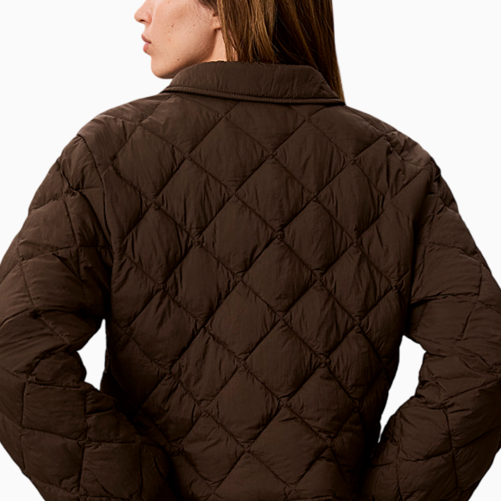 Дамско кафяво яке Calvin Klein Jeans Women Jacket LV047G509G TO2 Back View