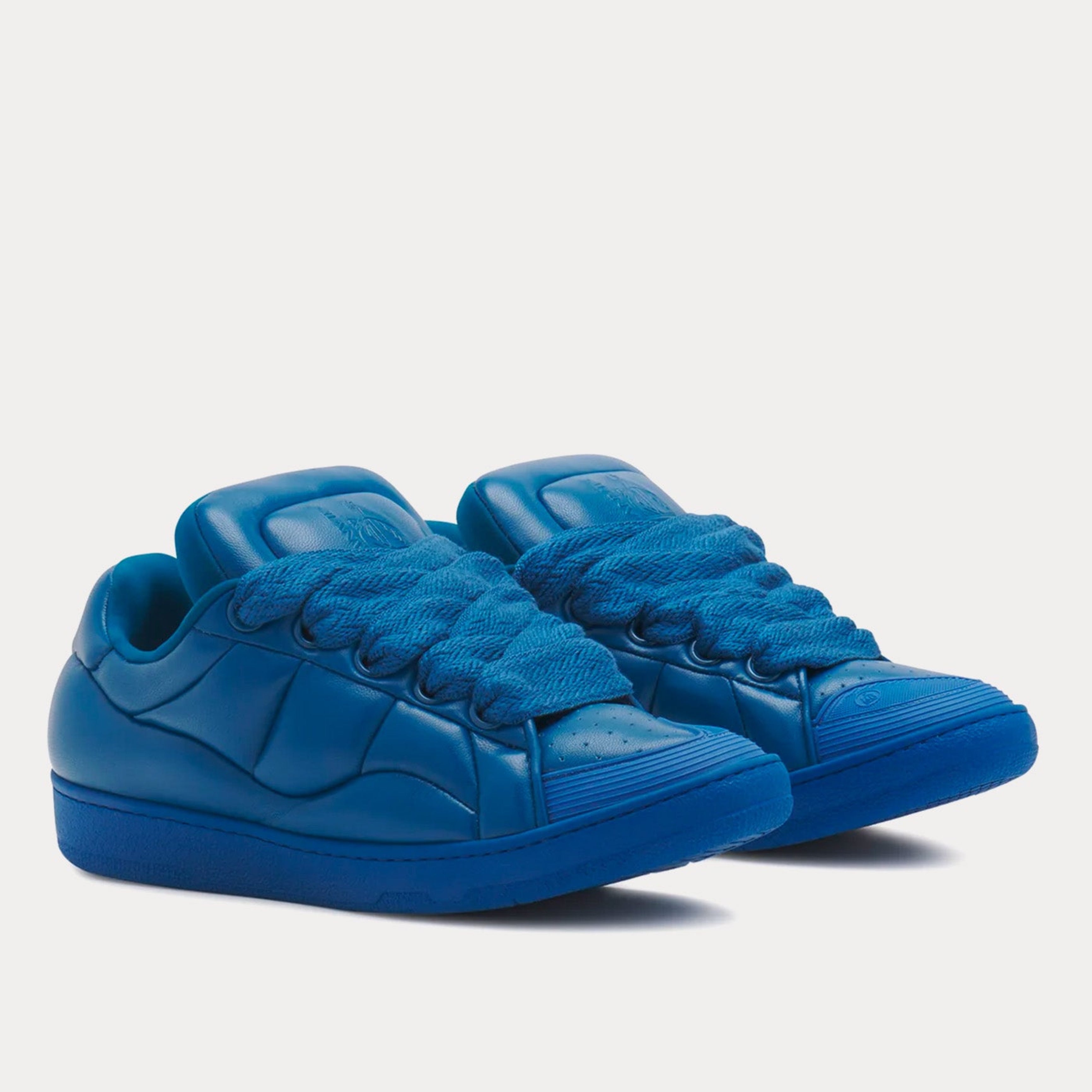 Мъжки сини кожени кецове Men’s sneakers Lanvin FMSKDK0CNAPA2020 Blue angled view