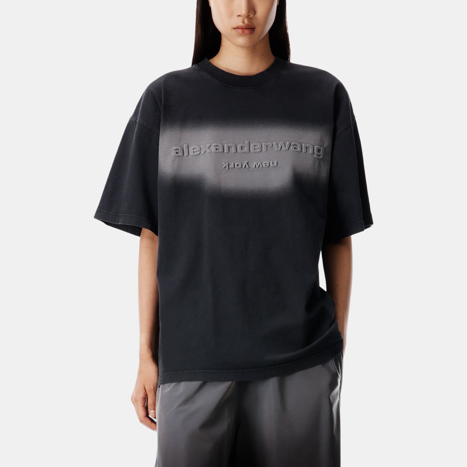 Alexander Wang Embossed Logo T-Shirt UCC1261890011 Front View