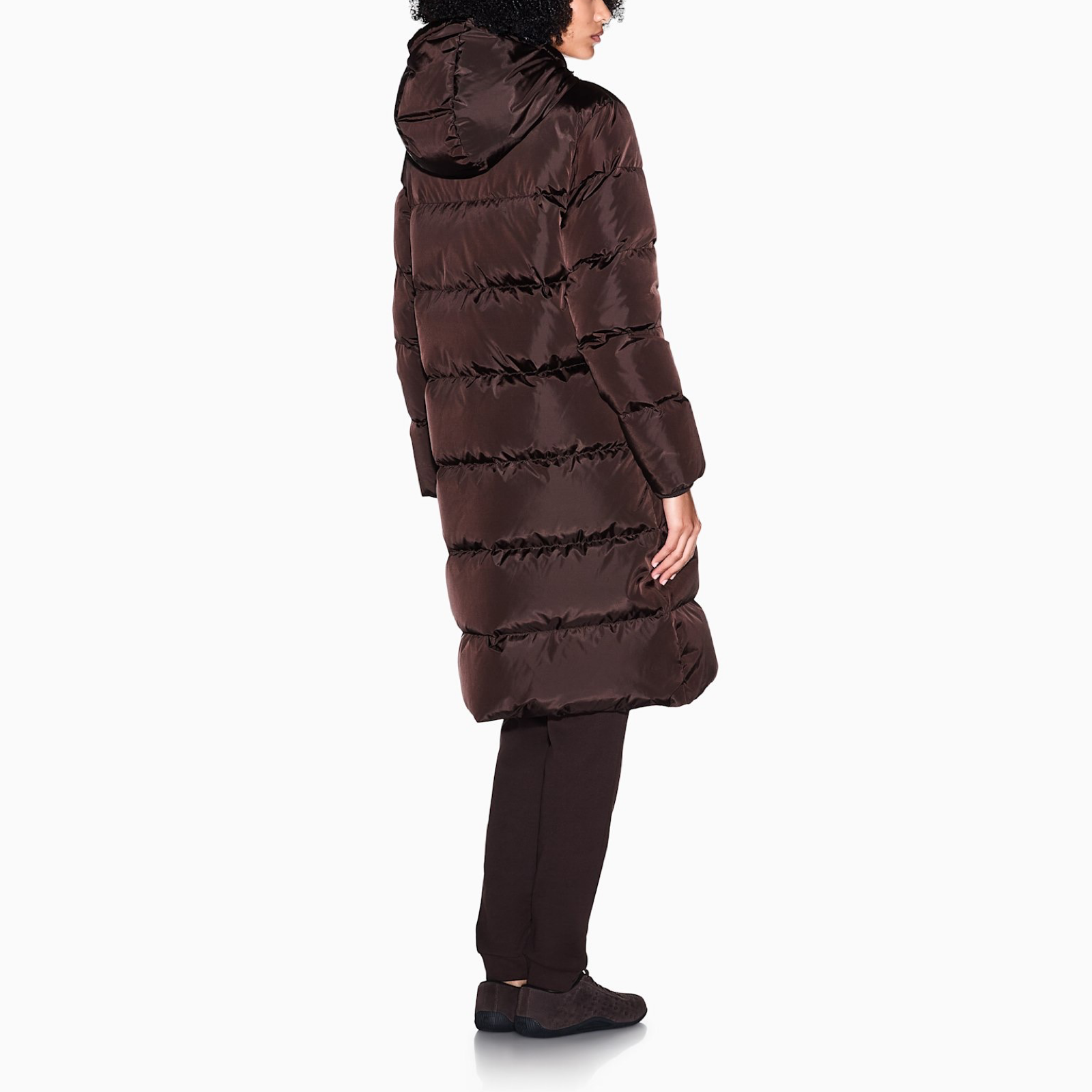 Дамско дълго кафяво яке Armani Exchange Women Long Puffer Jacket XW000251 AF12286 U6032 Back View