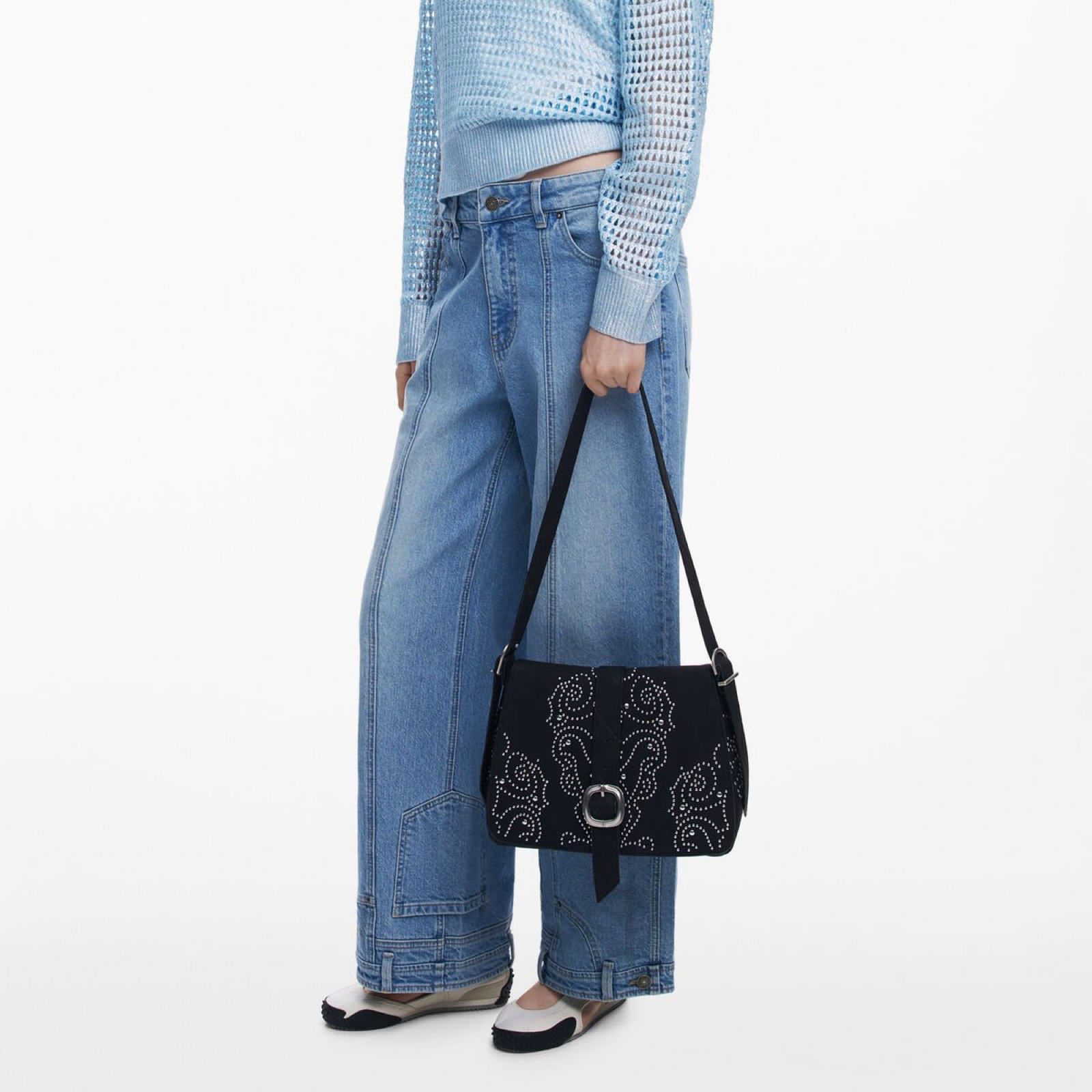 Дамска черна чанта Desigual Women Shoulder Bag 25WAXPBH 2000U Hand View