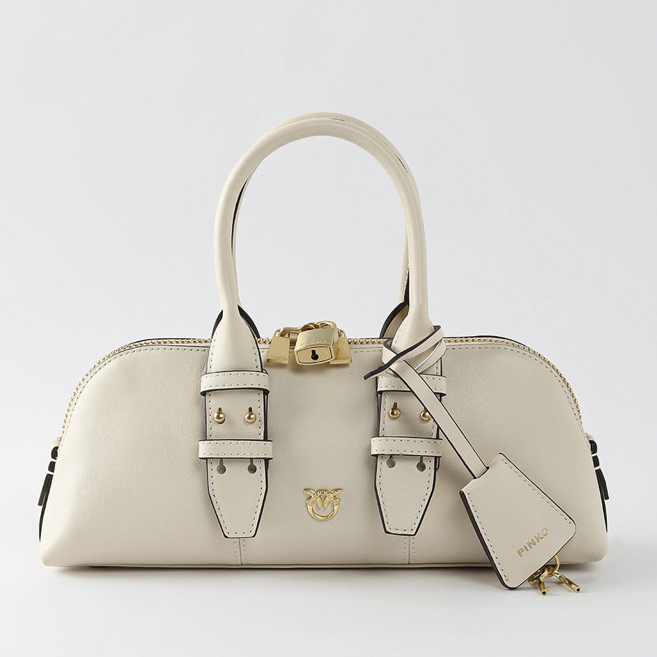 Дамска чанта Women’s bowling baguette bag PINKO 105334 A0QO Z14Q White front view