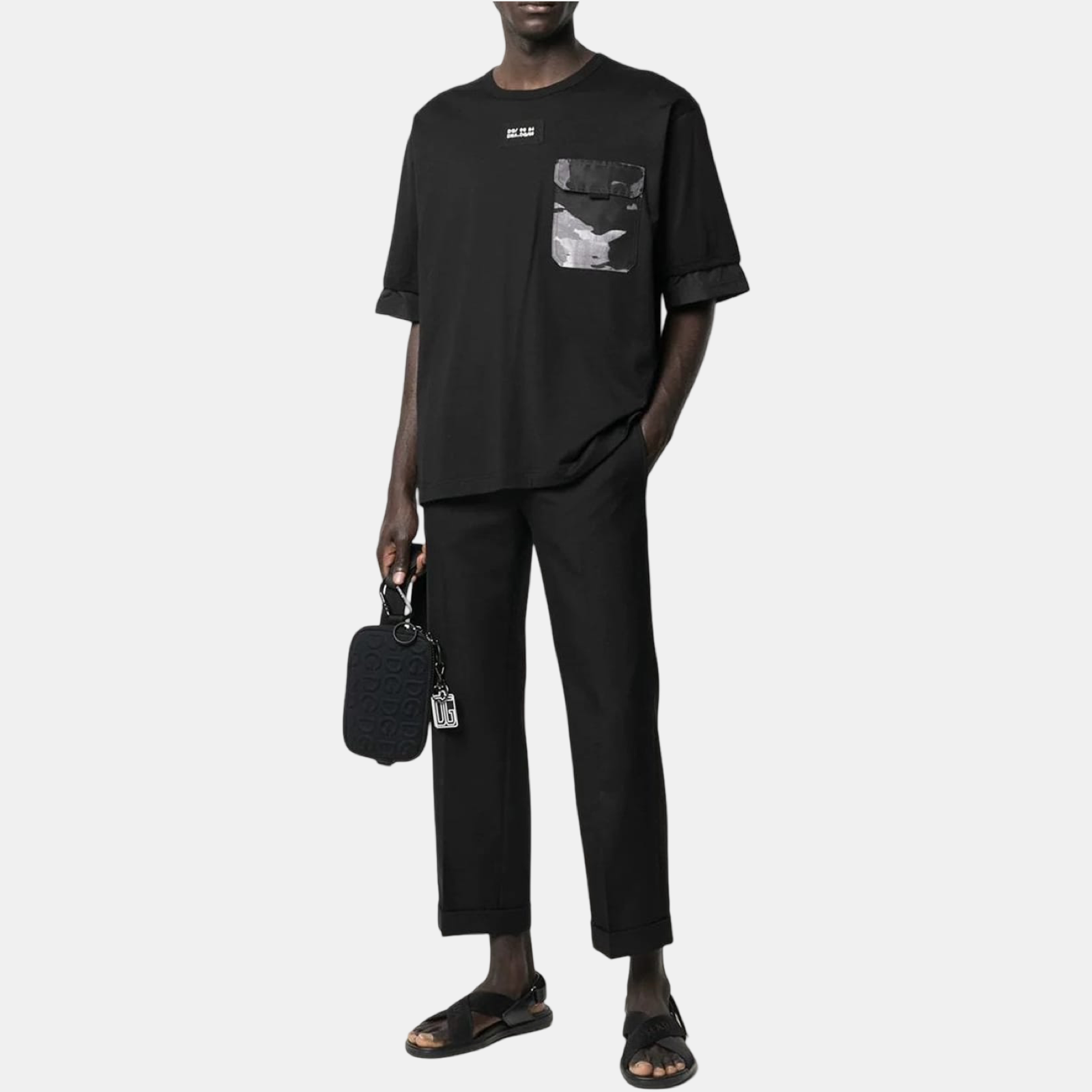 Dolce & Gabbana Camouflage Pocket Oversized T-shirt G8MV0Z G7YJR N0000 Front View