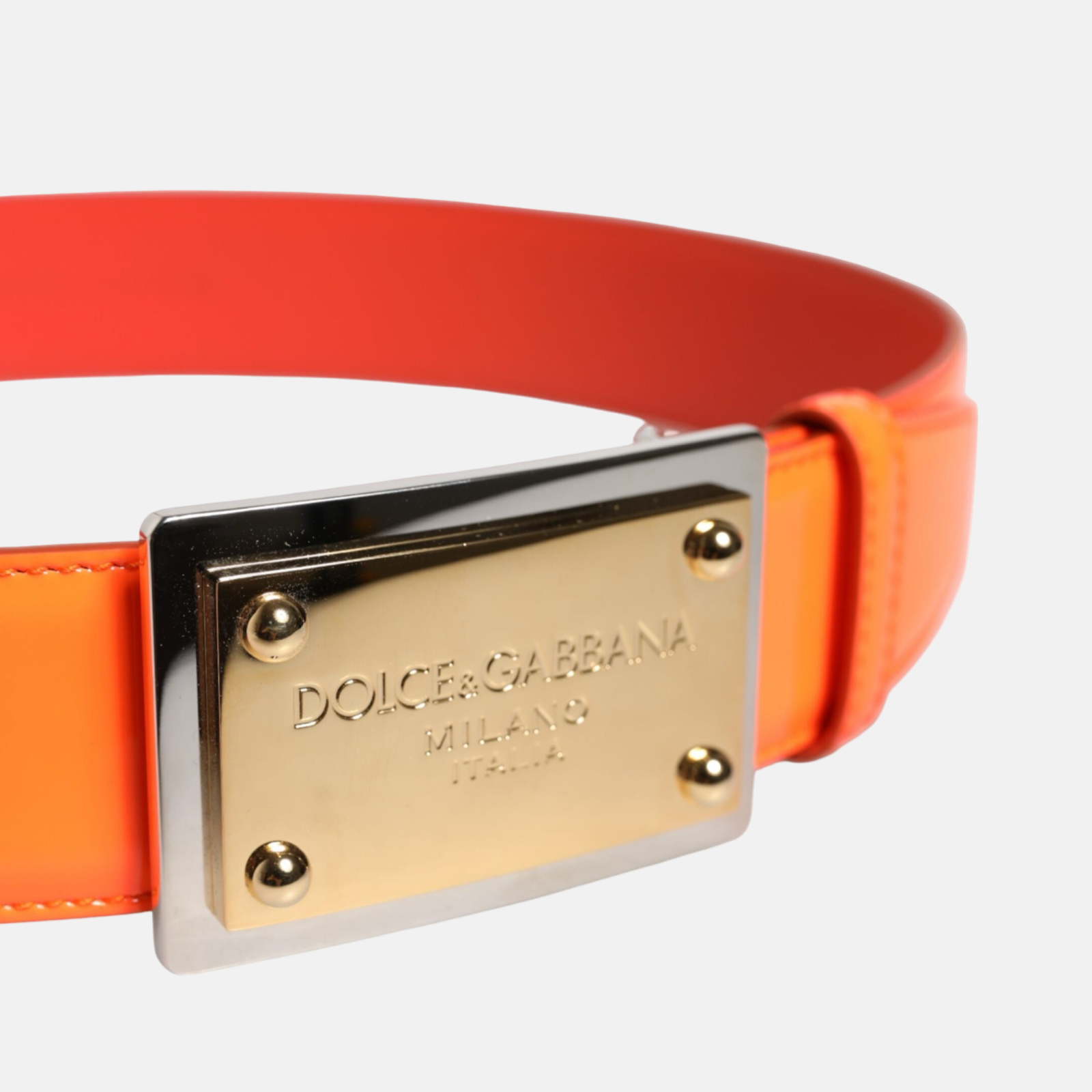 Dolce & Gabbana Metal Logo Buckle Belt Close-Up