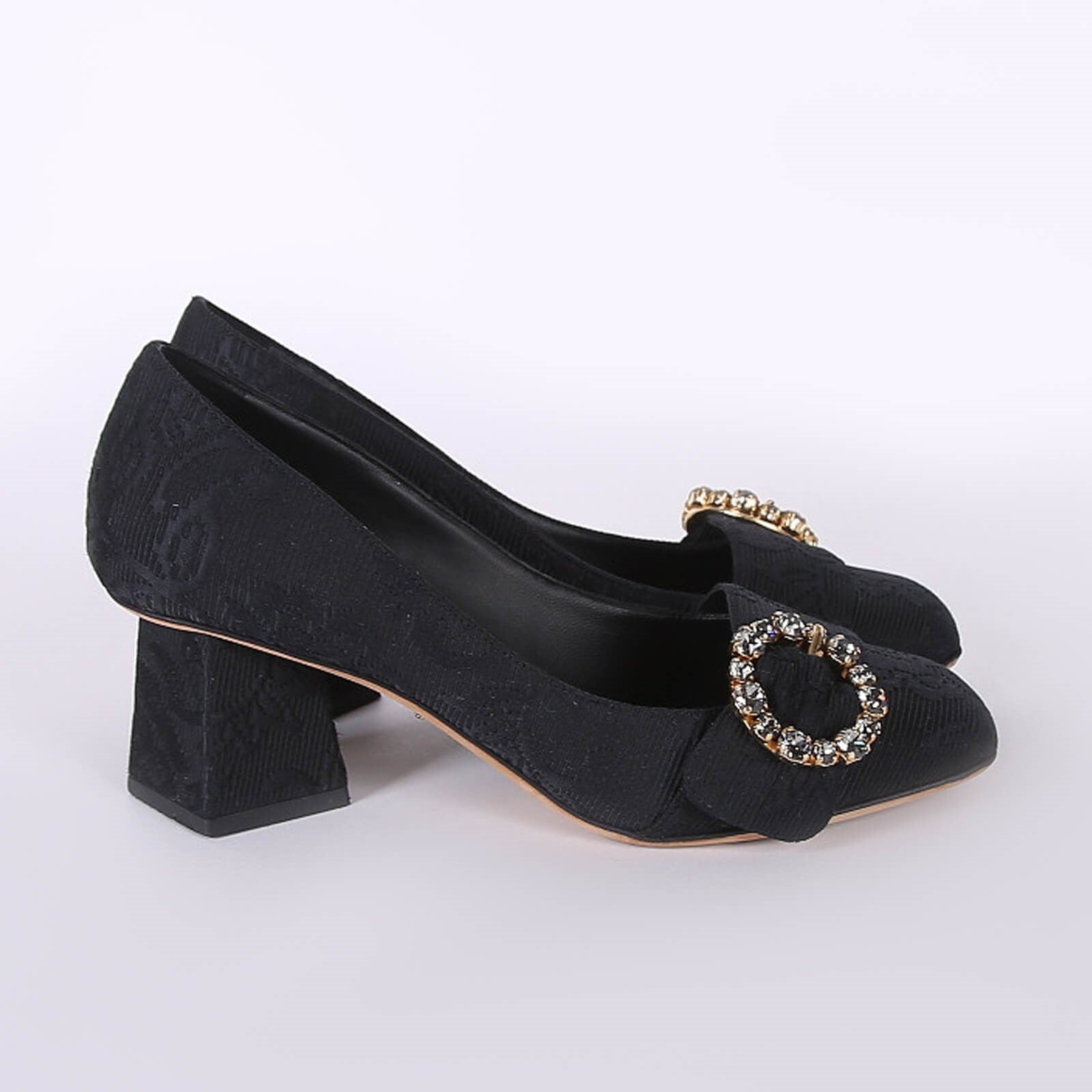 Токчета Dolce & Gabbana Black Brocade Crystals Heels Pumps