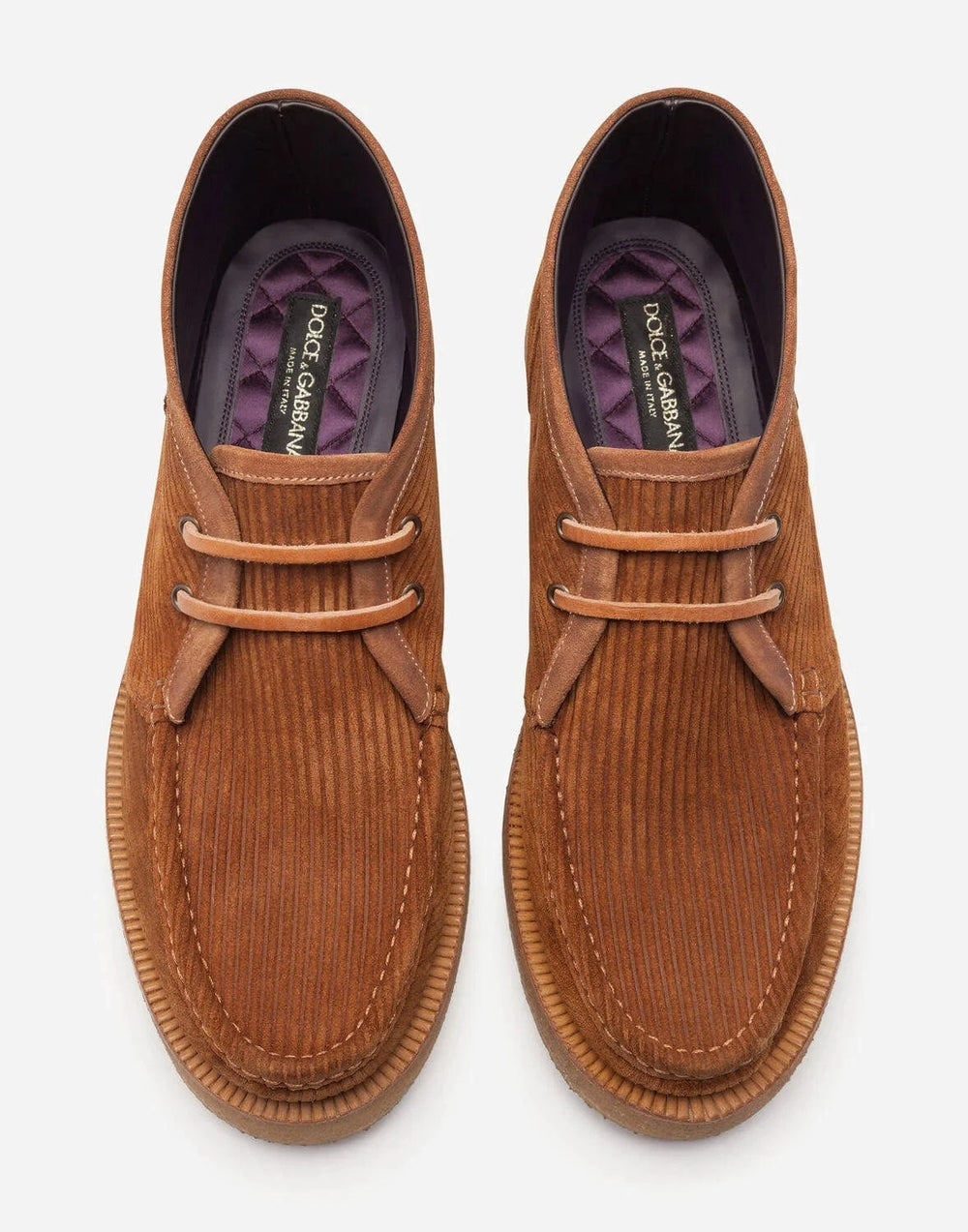 Мъжки боти Men’s corduroy ankle boots DOLCE & GABBANA Brown top viewo