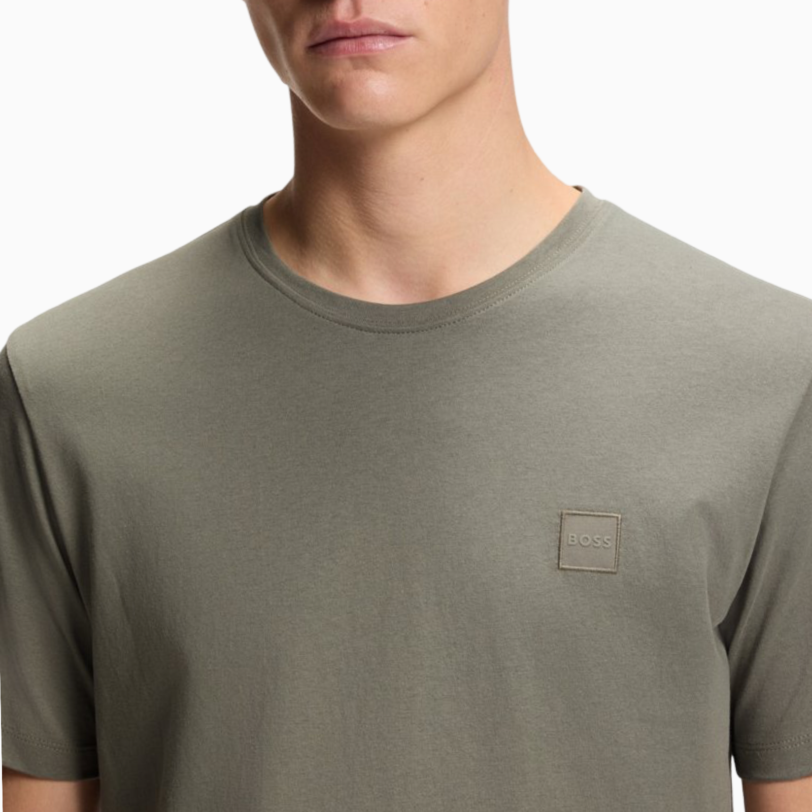 Мъжка сива тениска Boss Men T-shirt 50508584 076 Close-Up