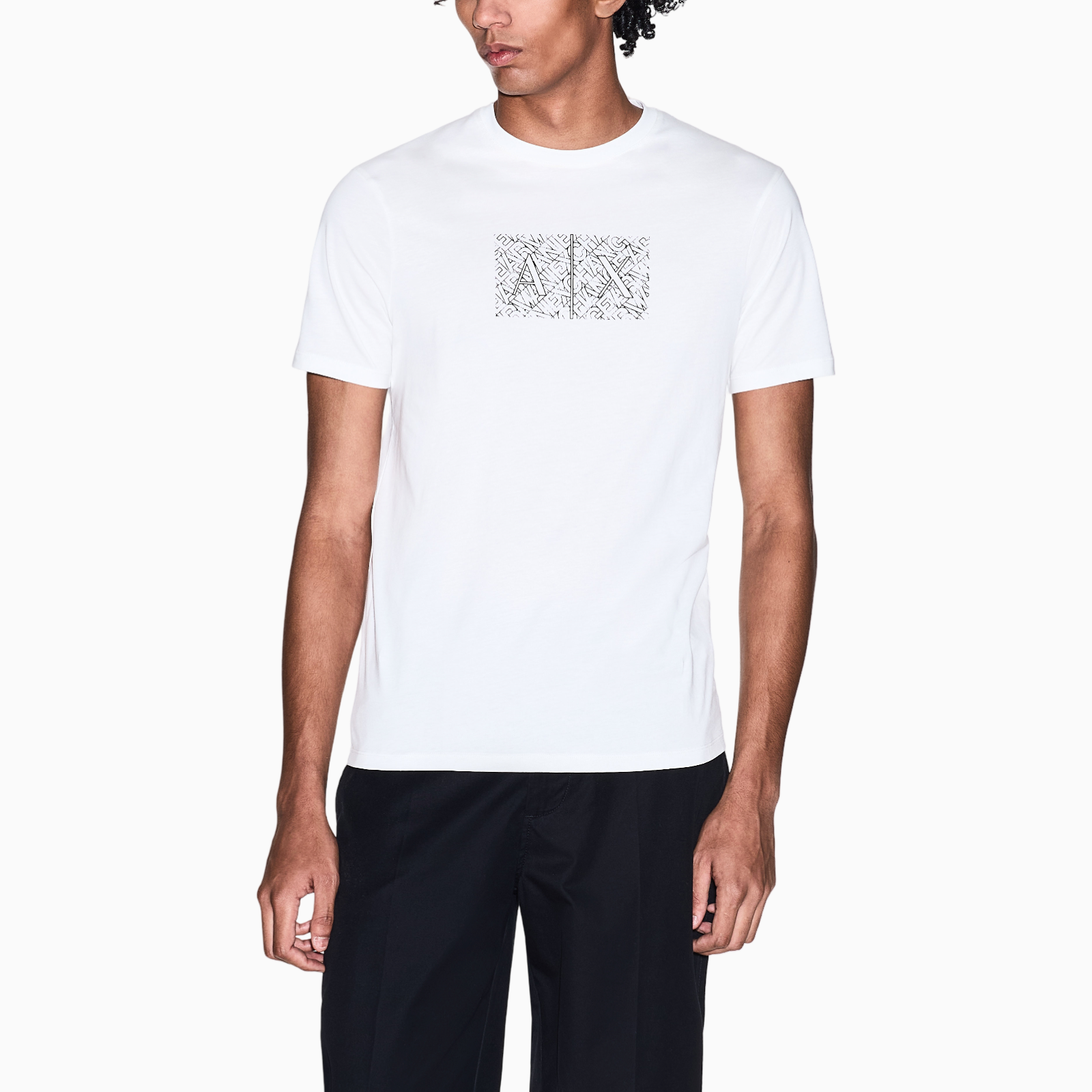 Мъжка бяла тениска Armani Exchange Men T-shirt XM002784 AF10356 U0009 Front View