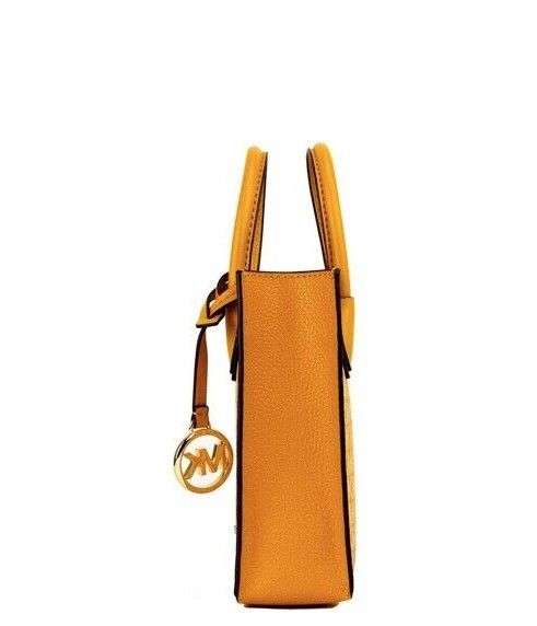 Michael Kors Mercer XS Honeycomb Gold Signature PVC чанта през рамо Север Юг