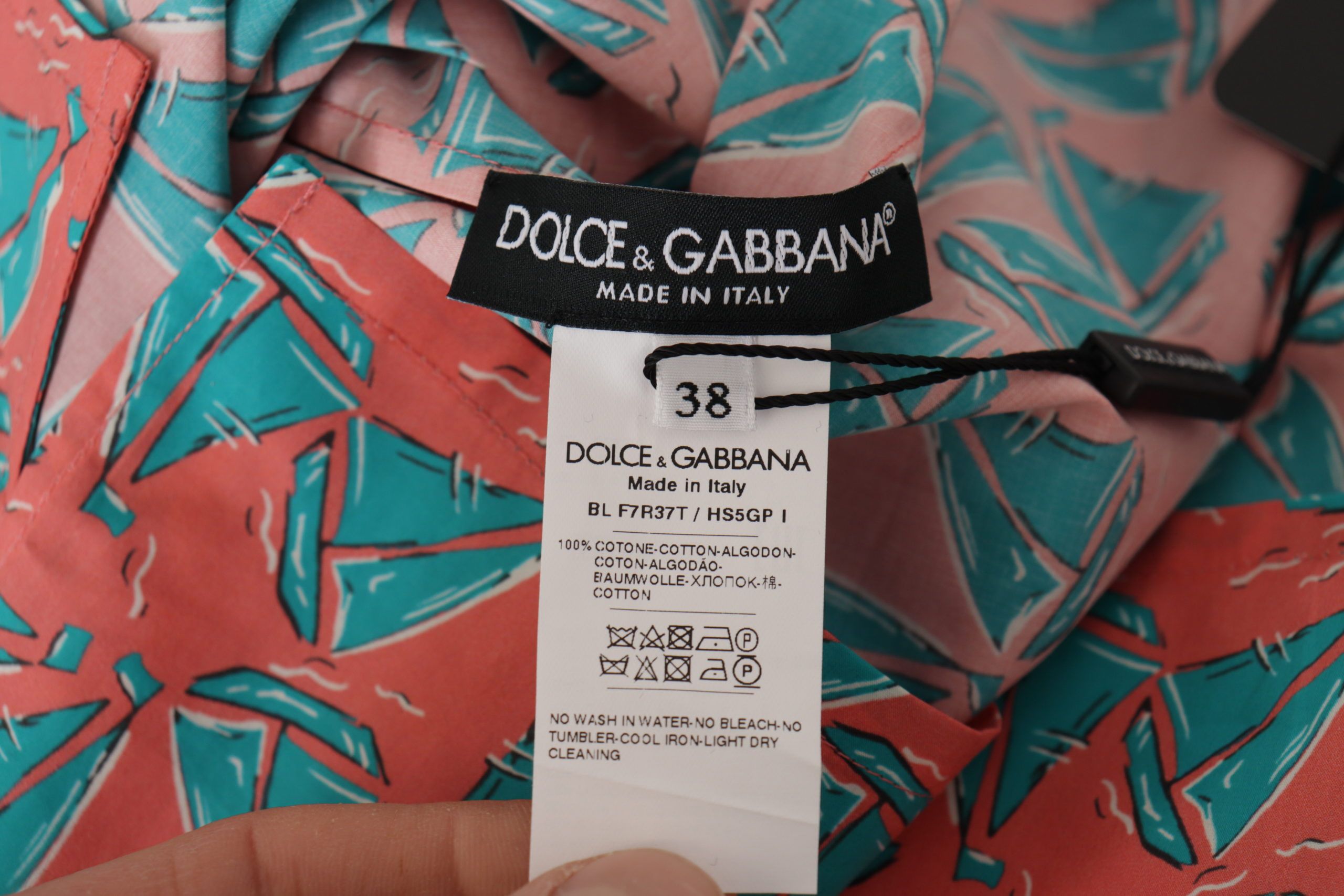 Памучно горнище Dolce &amp; Gabbana Chic Pink Sailboat Print
