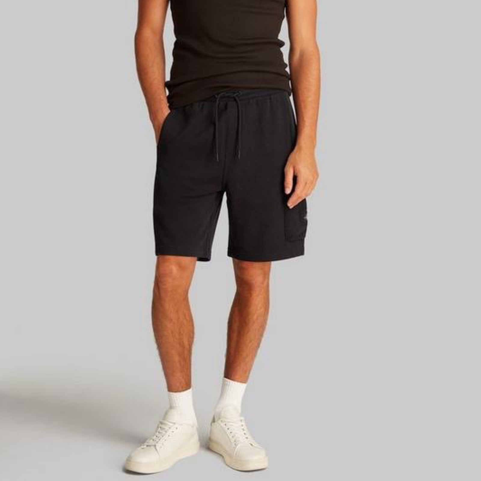 Мъжки черни памучни къси панталони Calvin Klein Jeans J30J327284