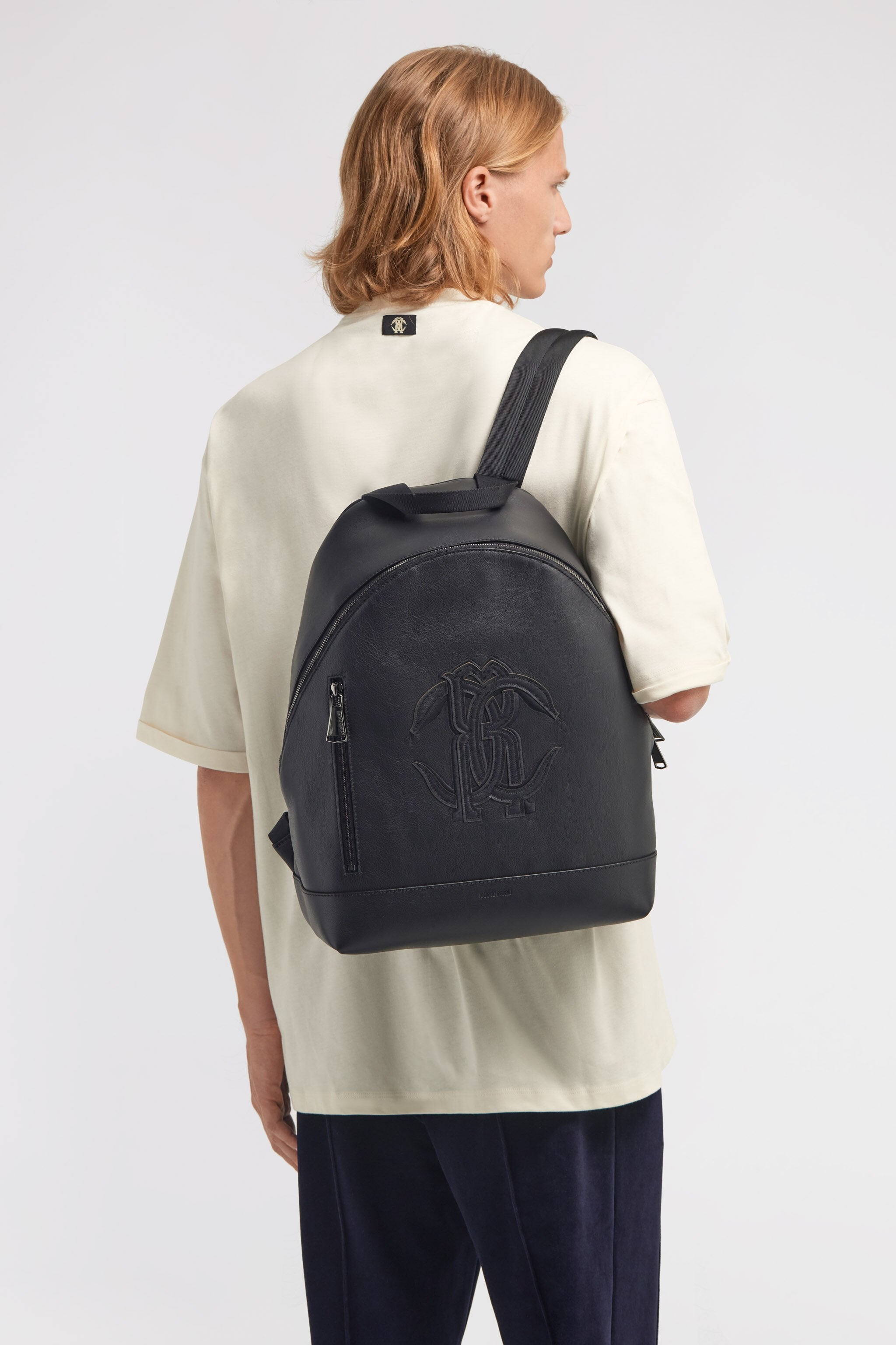 Roberto Cavalli Black Leather Backpack