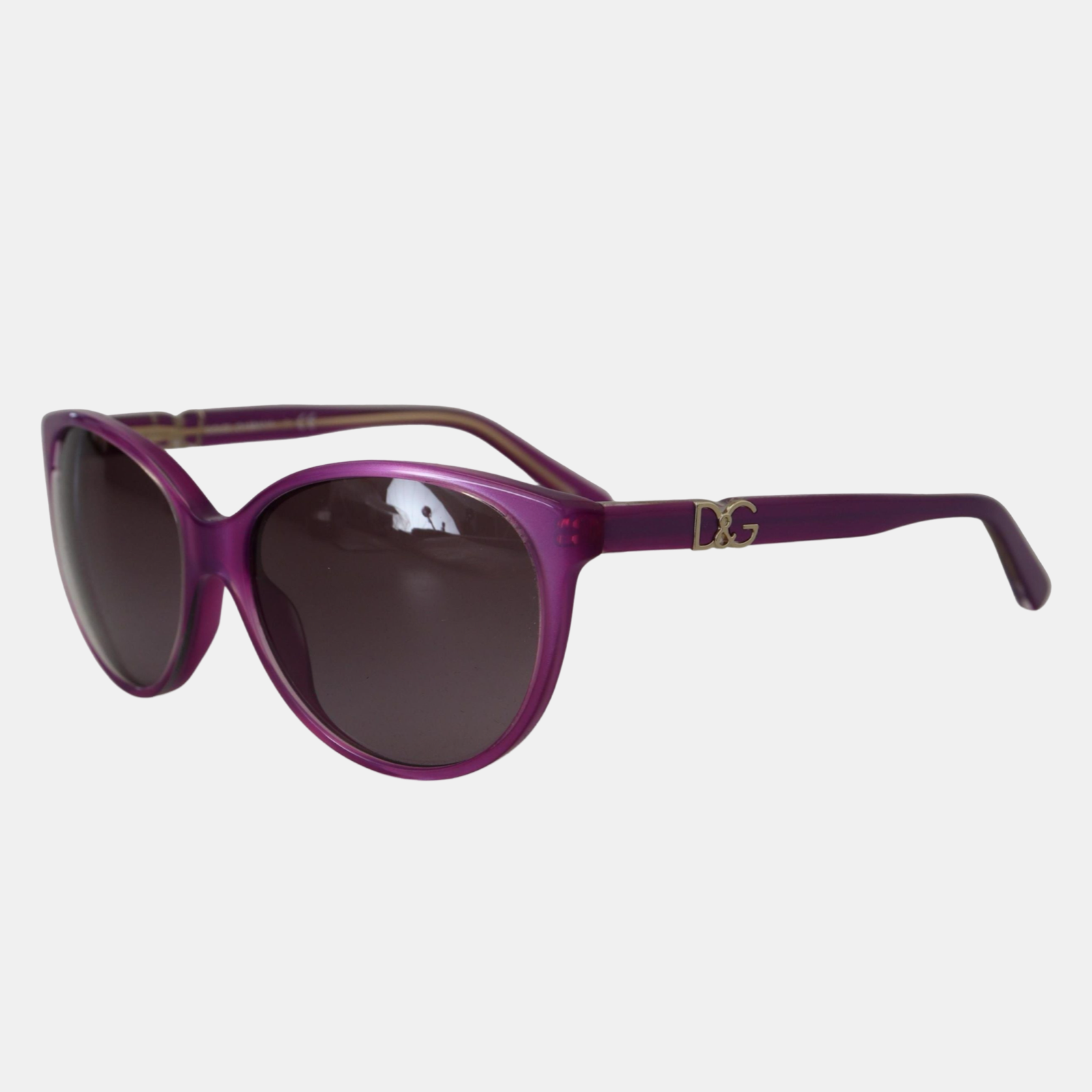 Dolce & Gabbana Chic Purple Acetate Round Sunglasses