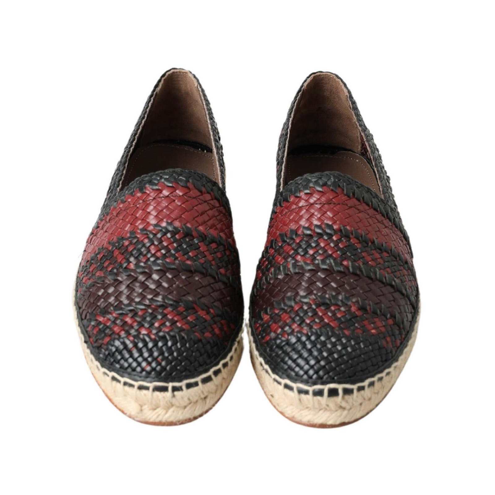 Мъжки еспадрили Men’s woven espadrilles DOLCE & GABBANA A50051 AB195 89852 Black/Burgundy front view