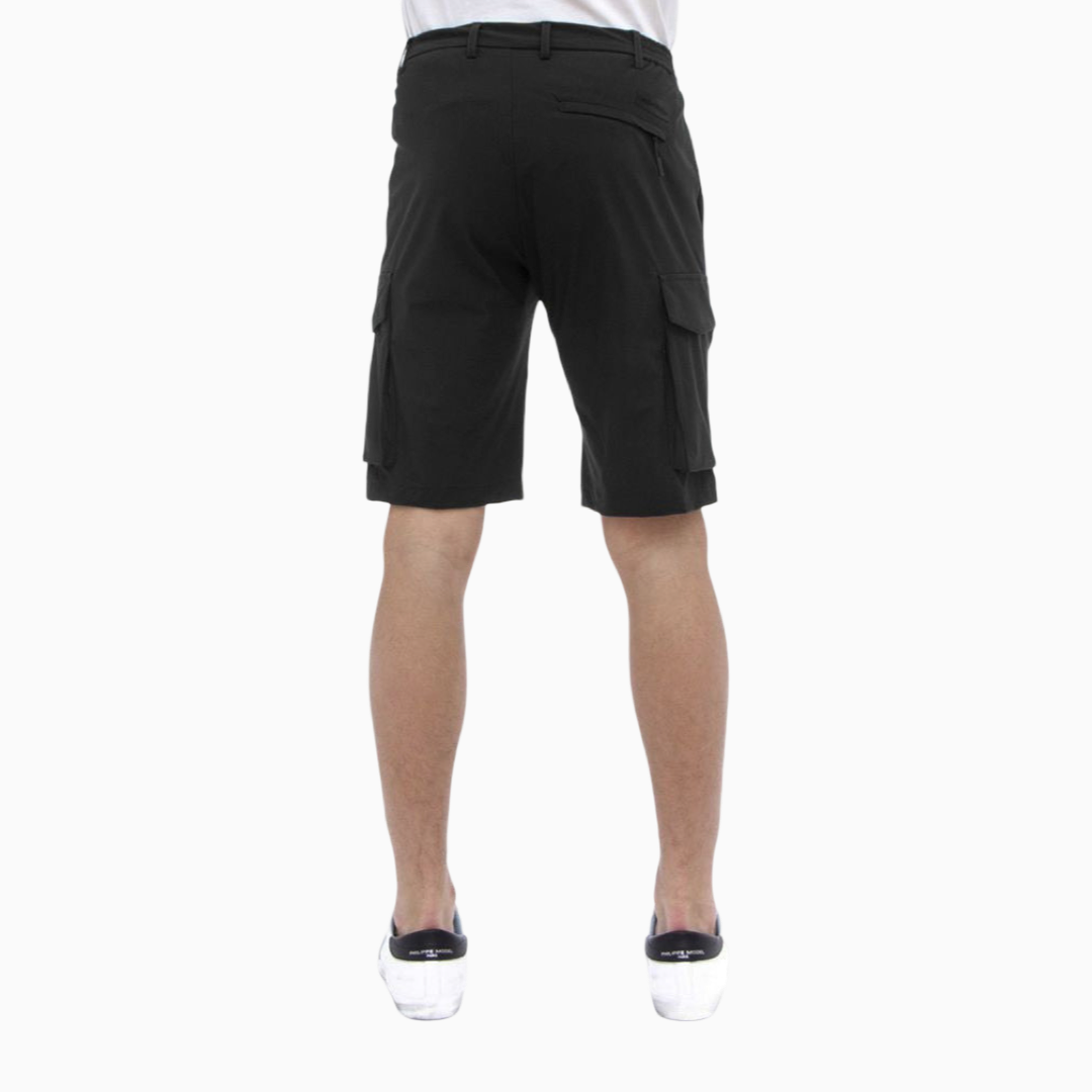 Мъжки къси карго панталони в черно Men’s cargo shorts People of Shibuya in Black Front view