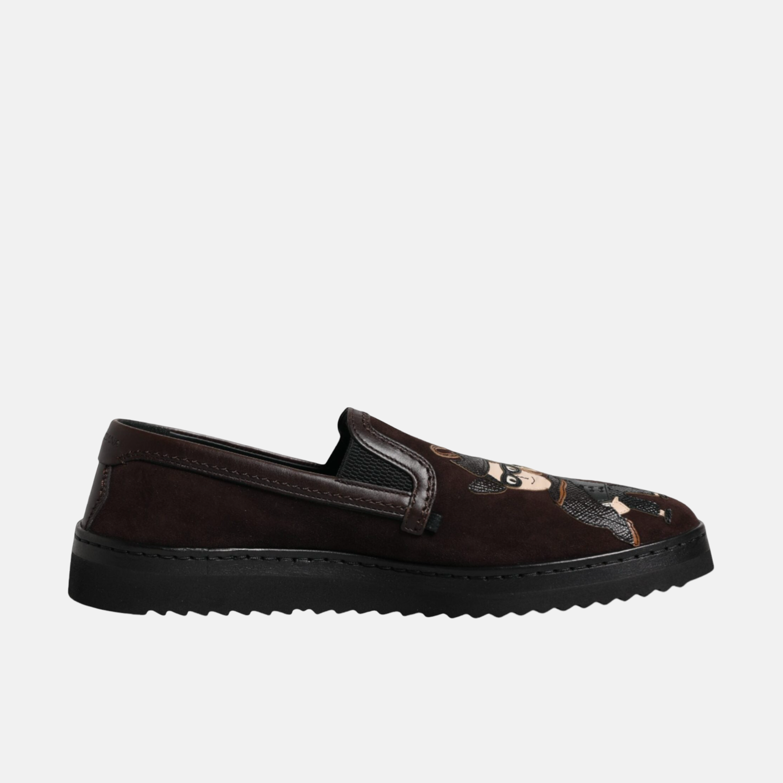 Кафяви велурени обувки Dolce &amp; Gabbana DG Family Slip On Flats
