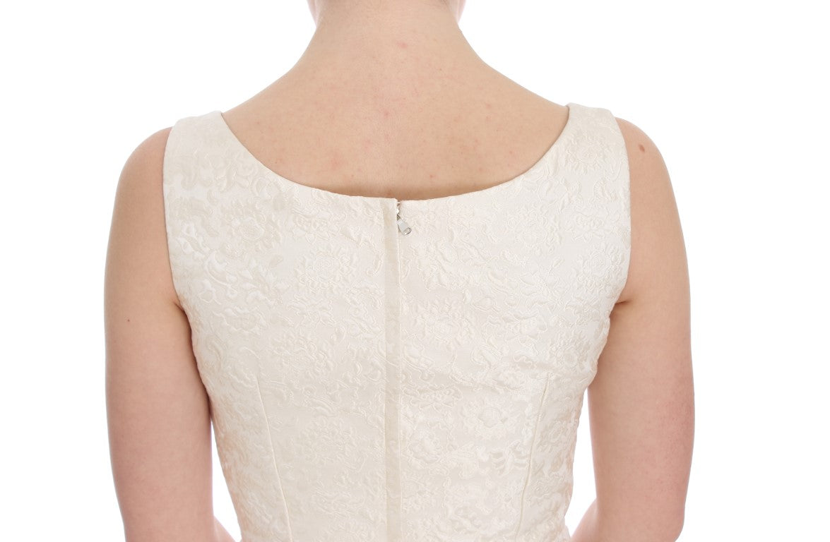 Елегантна рокля-калъф с брокат на цветя Dolce &amp; Gabbana