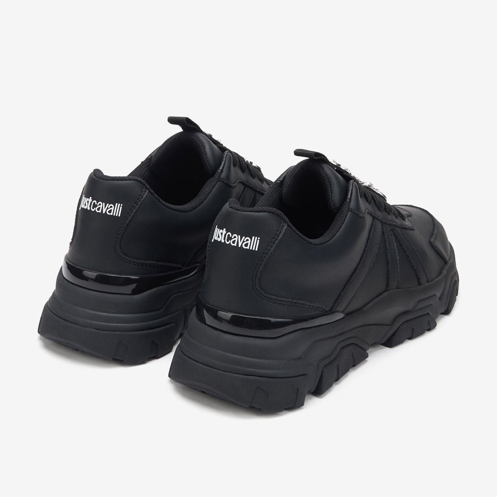 Мъжки черни кецове Just Cavalli Fondo Liuk Men Sneakers 80QA3SH6 ZPC15 899 Heel View