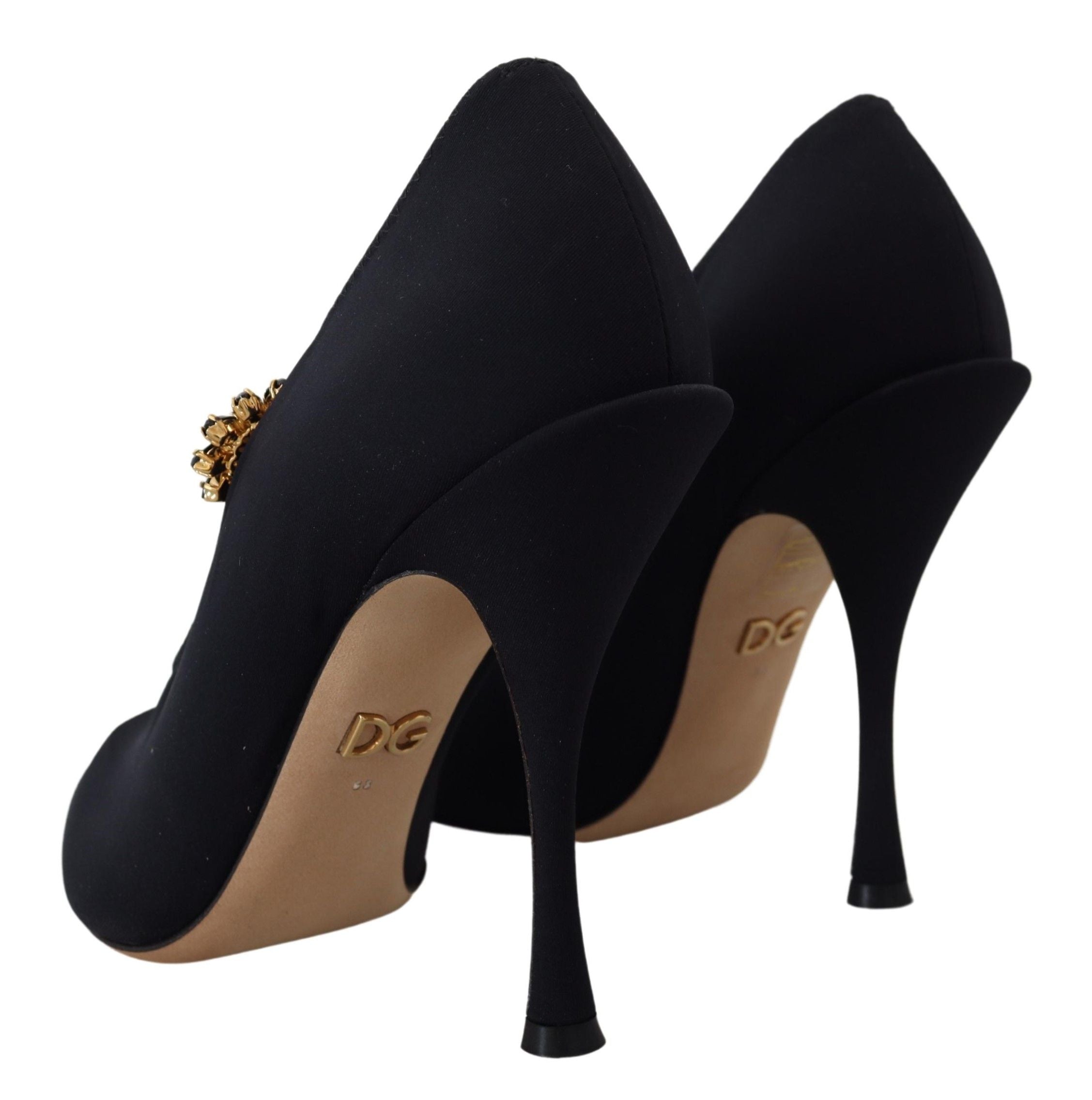 Dolce &amp; Gabbana Chic Black Mary Jane чорапи с кристали