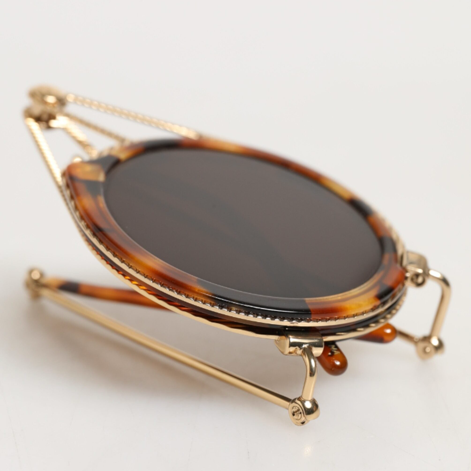 Dolce & Gabbana Gold Havana Frame DG Fatto A Mano Sunglasses DG2241 Close-Up