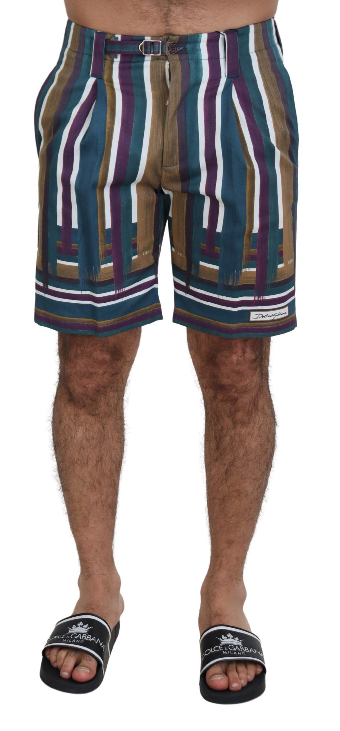 Dolce &amp; Gabbana Chic Multicolor Chino Shorts - стандартна кройка