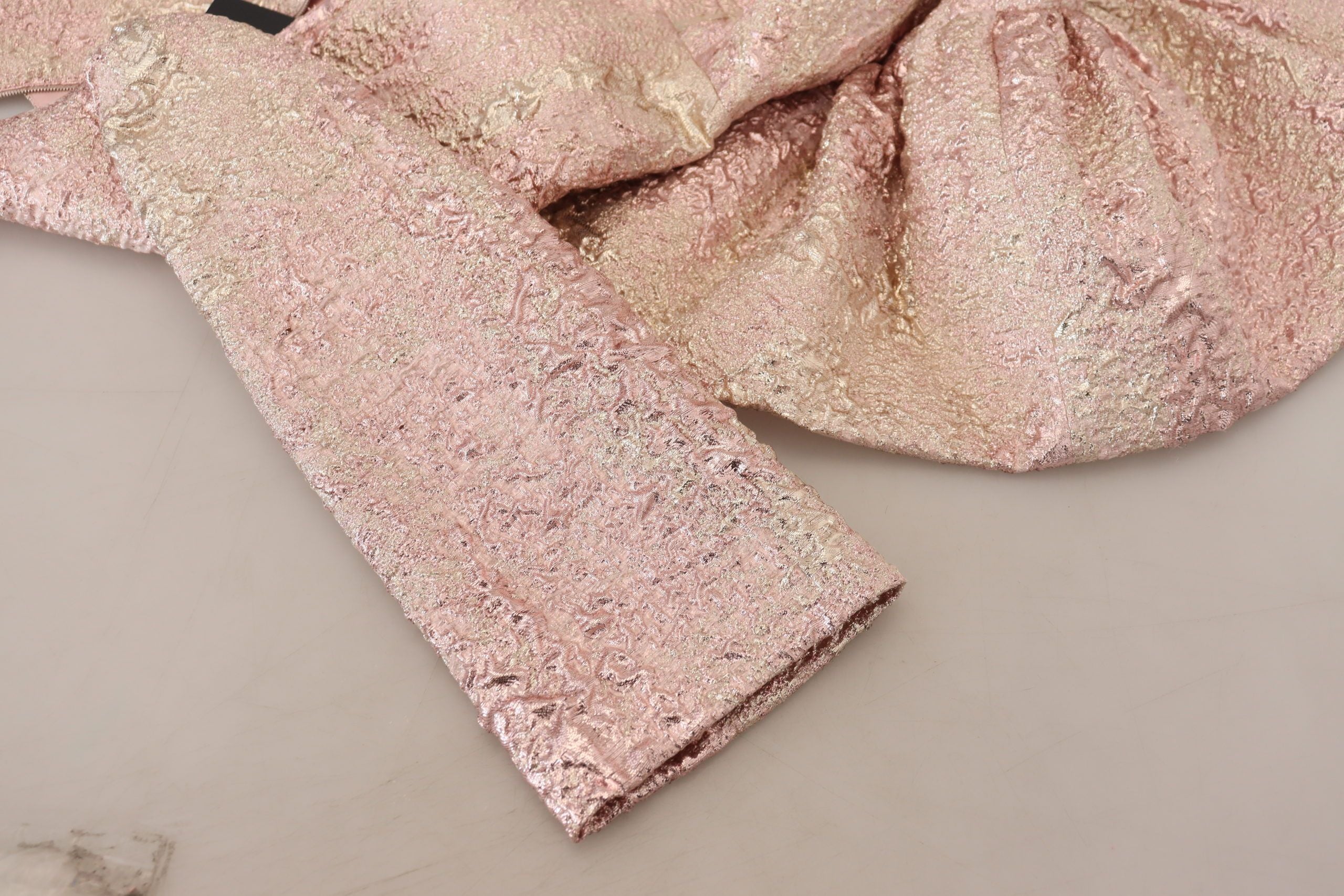 Dolce &amp; Gabbana Елегантна розова жакардова миди рокля-калъф