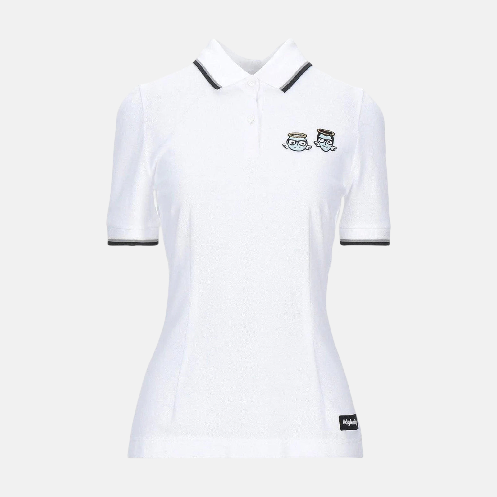 Дамска бяла поло тениска Dolce & Gabbana #DGFamily Women Polo
