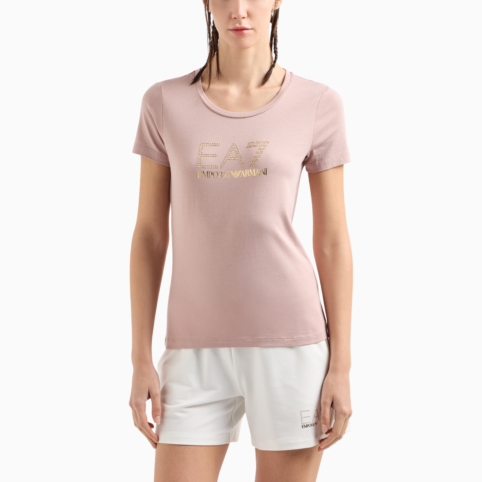 Дамска розова тениска EA7 Emporio Armani Women T-shirt 8NTT67 TJDQZ U4079 Front View