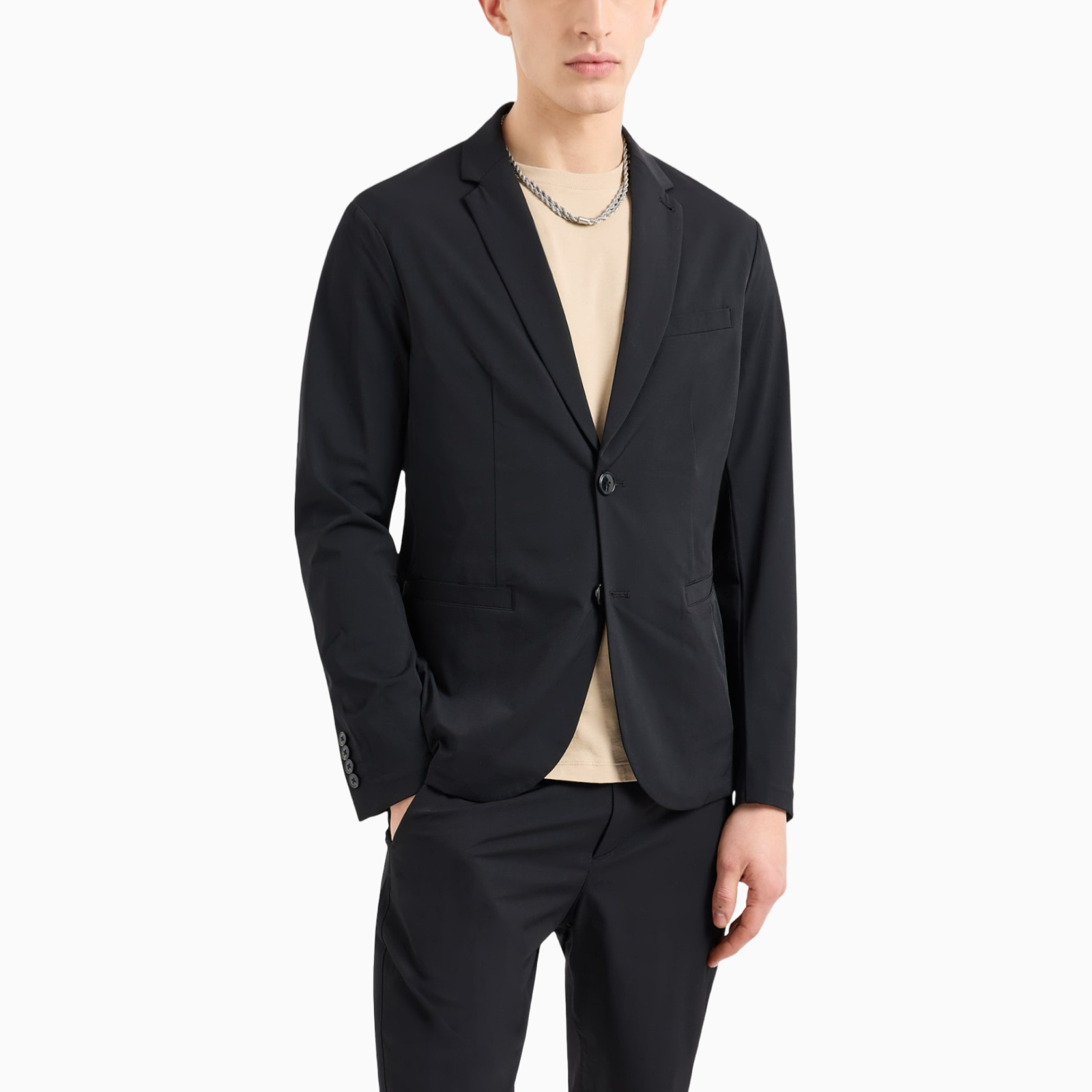 Мъжко черно сако Armani Exchange Men Blazer 8NZG49 ZNYZZ Front View