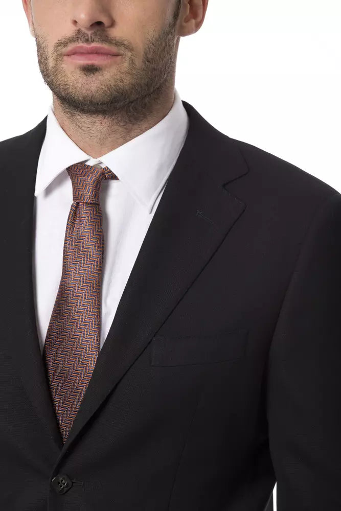 Черен вълнен мъжки сако Billionaire Italian Couture