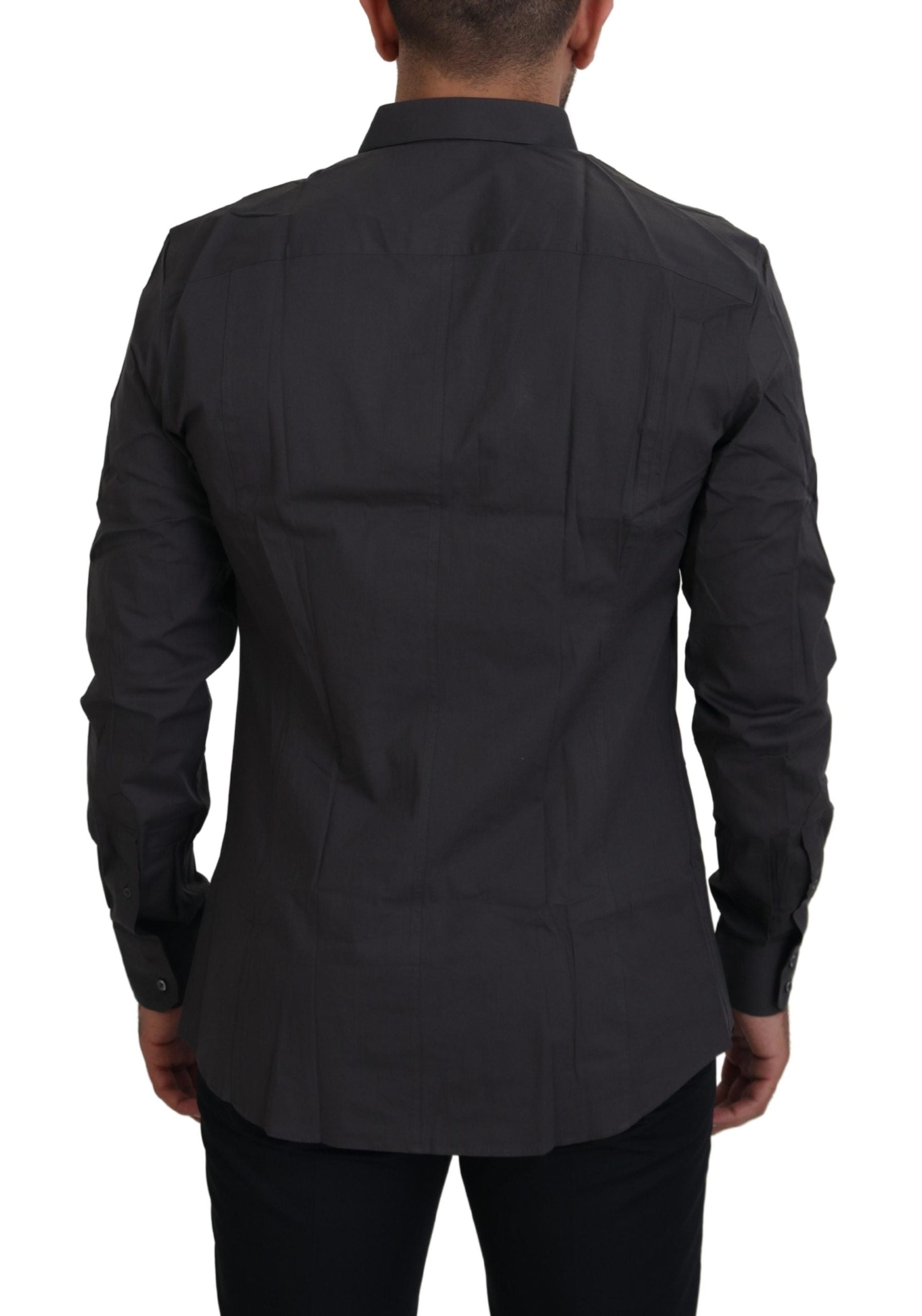 Dolce &amp; Gabbana Елегантна сива прилепнала риза Sicilia