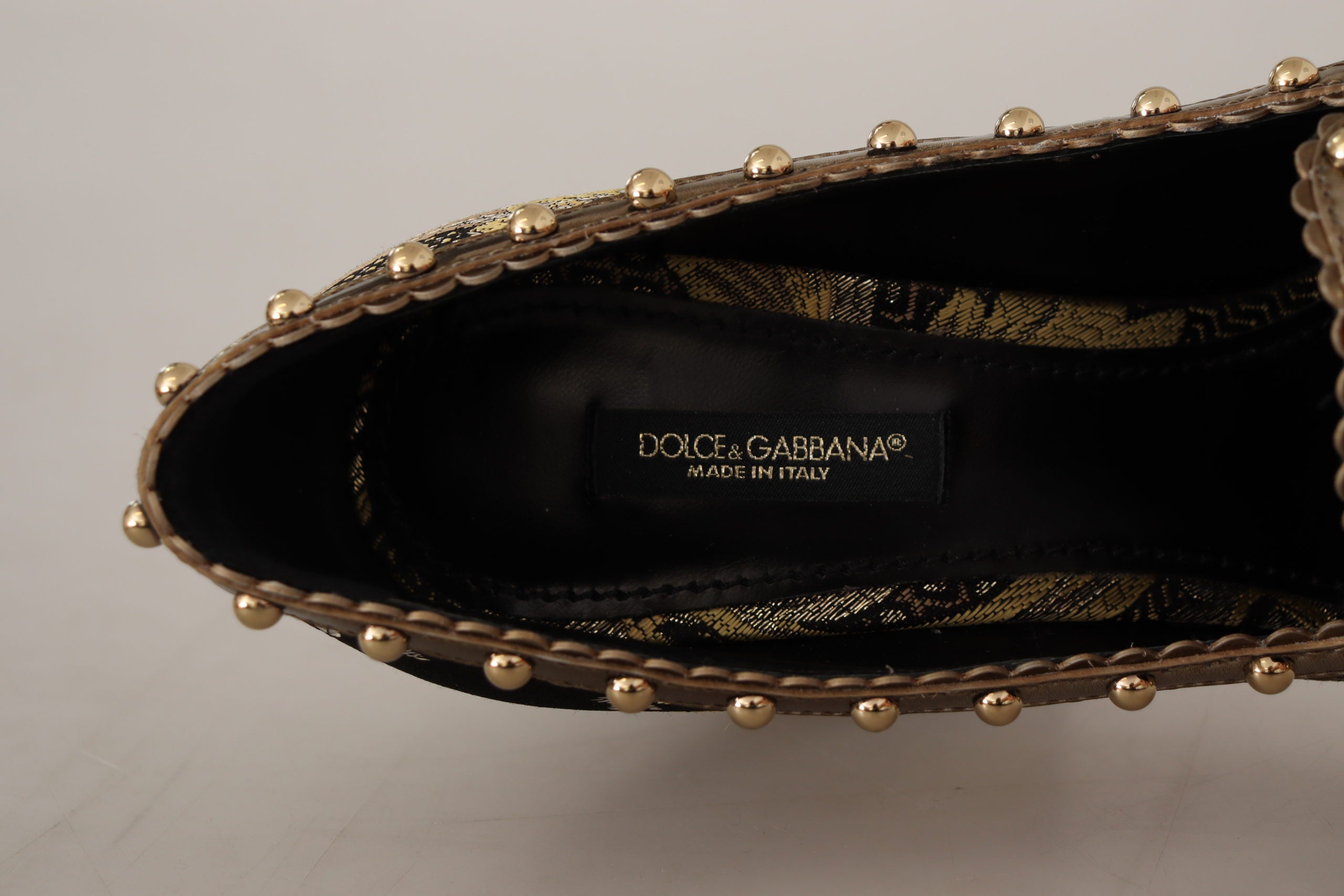 Dolce &amp; Gabbana Елегантни златни жакардови помпи с брокат
