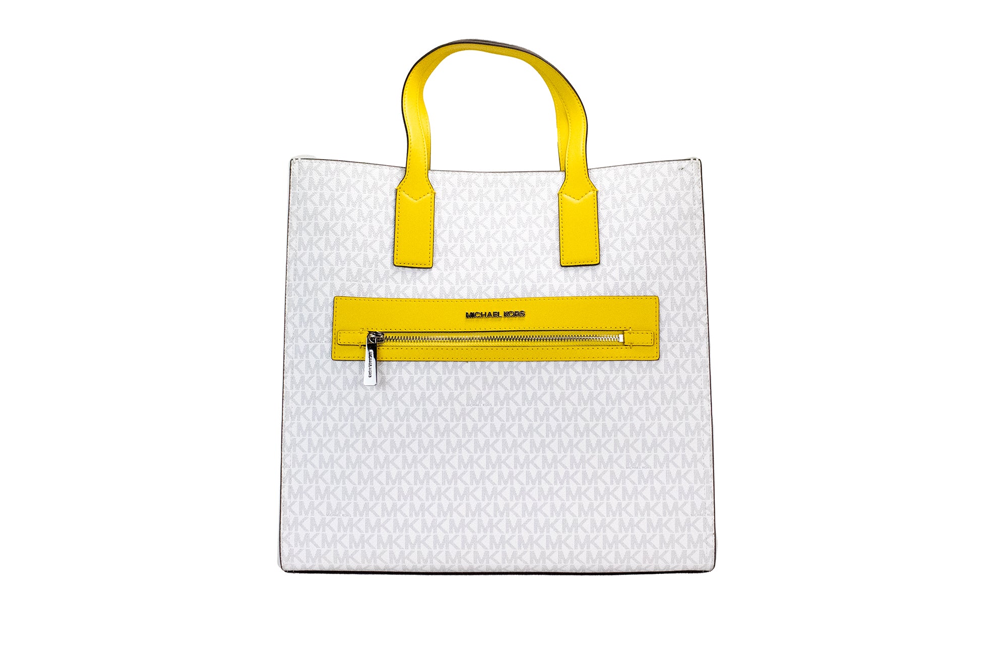 Дамска чанта за компютър Michael Kors Kenly Large Signature Citrus PVC North South Tote