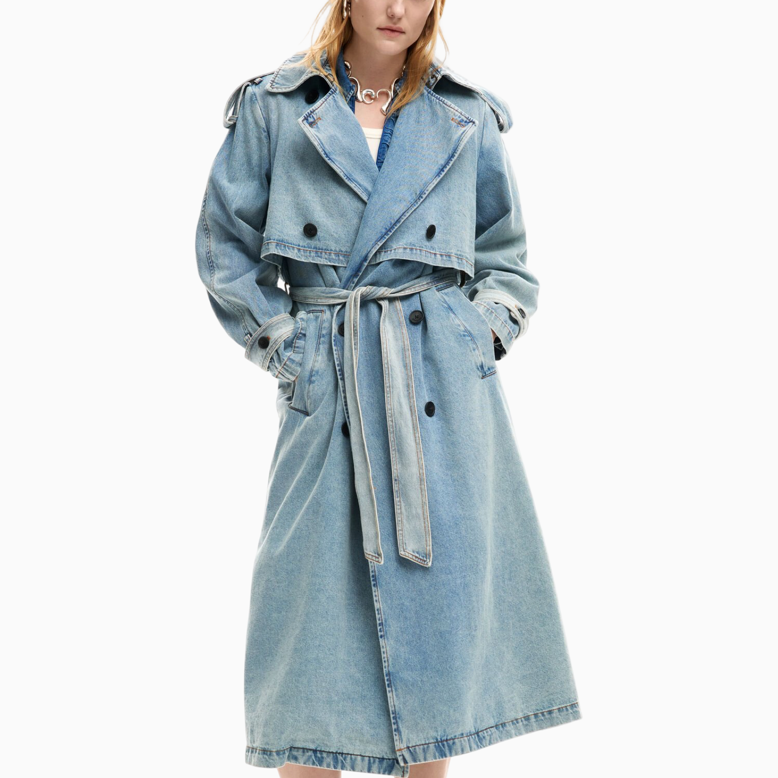 Дамско палто Desigual Women Trench Coat 26SWED17 5007 Front View