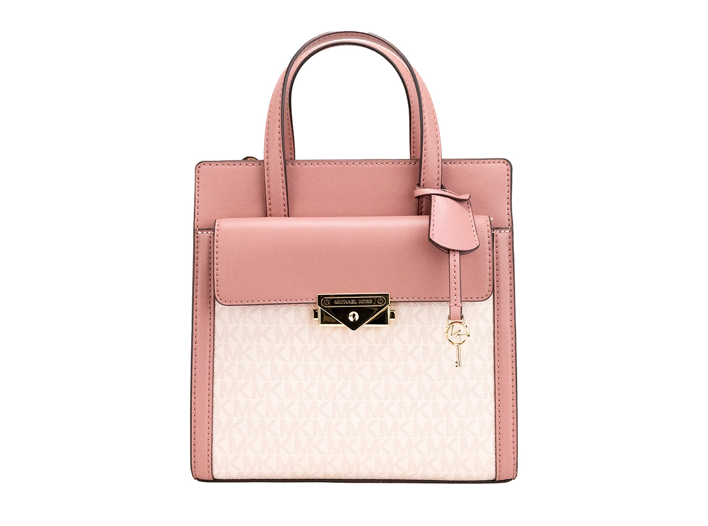 Michael Kors Cece Малка розова чанта за през рамо от PVC север и юг