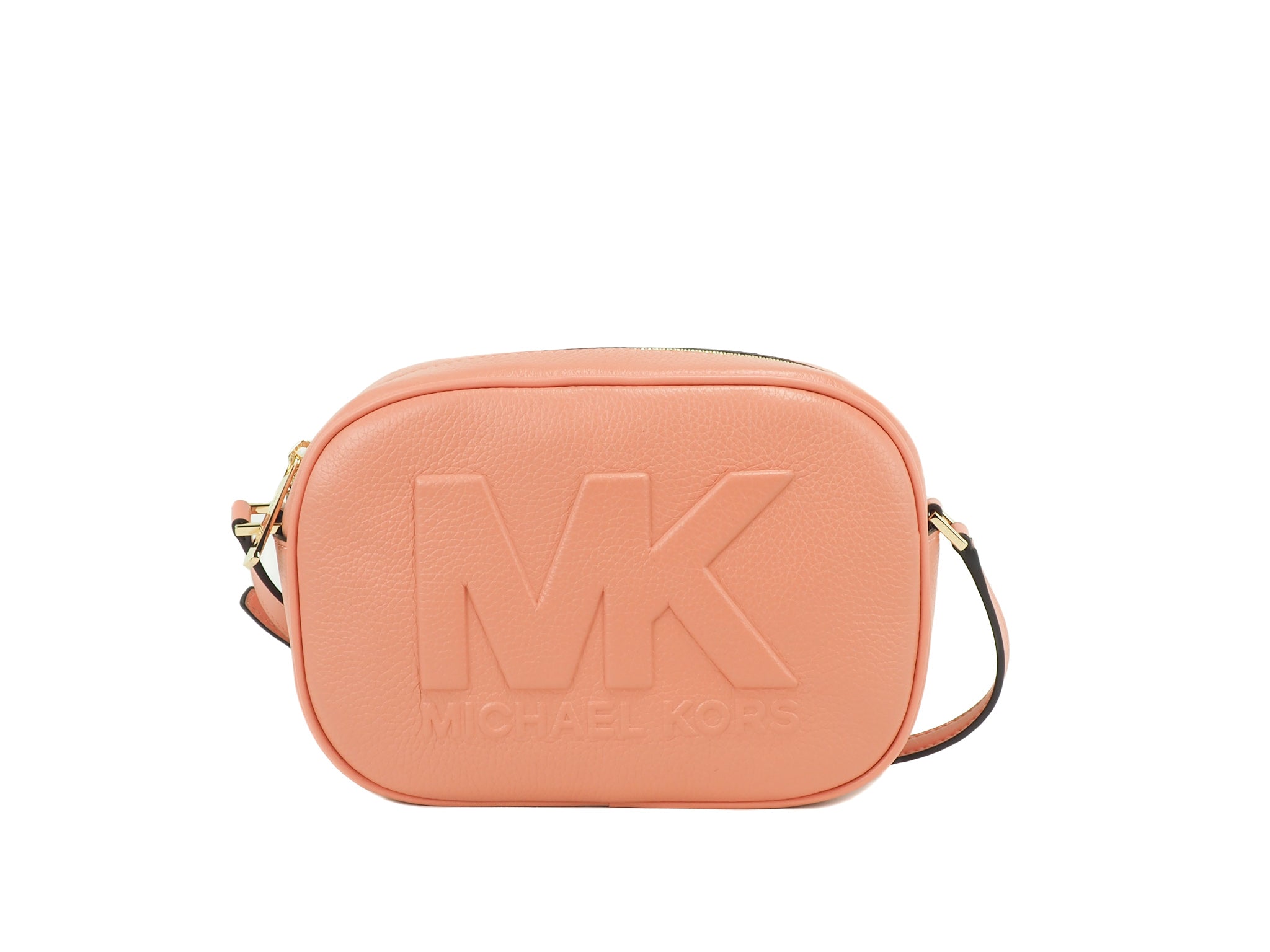Michael Kors Jet Set Travel Medium Кожена овална чанта през рамо Sherbert