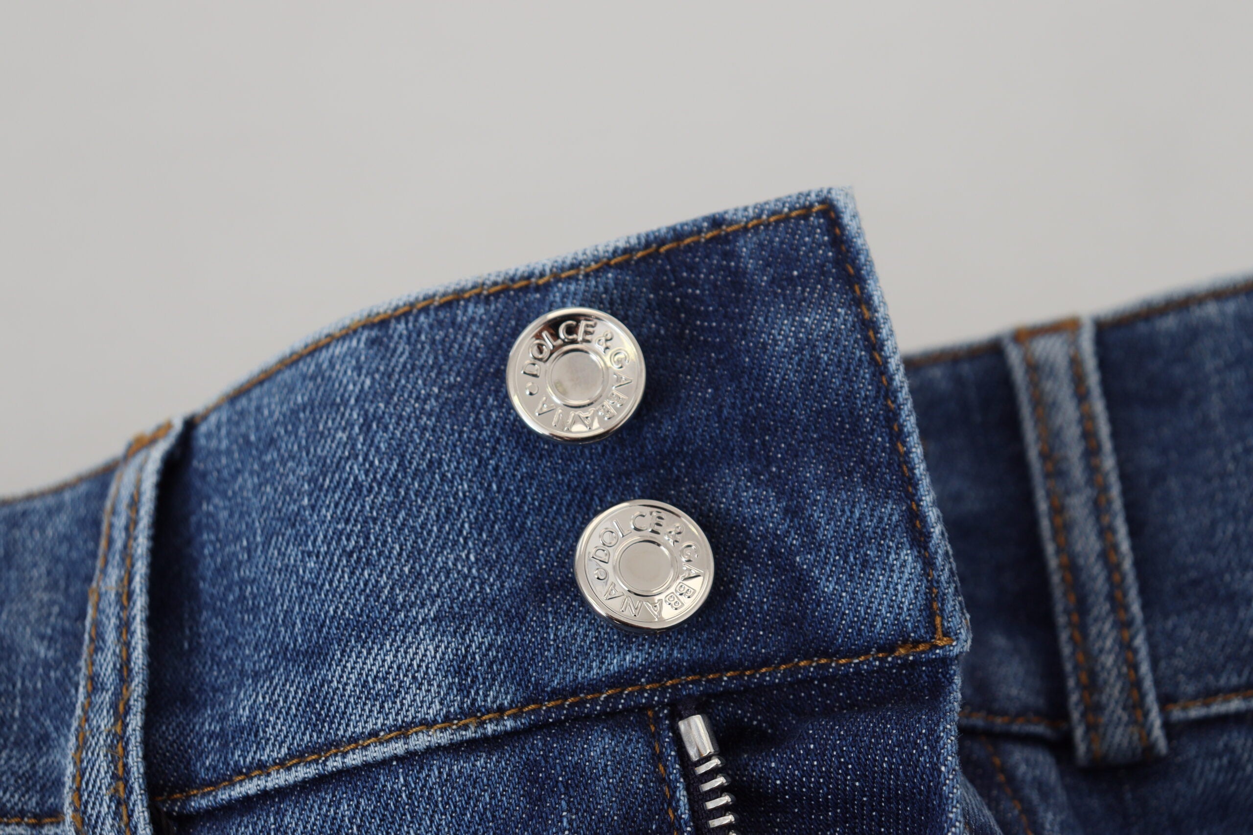 Dolce &amp; Gabbana Елегантни сини дънки с висока талия